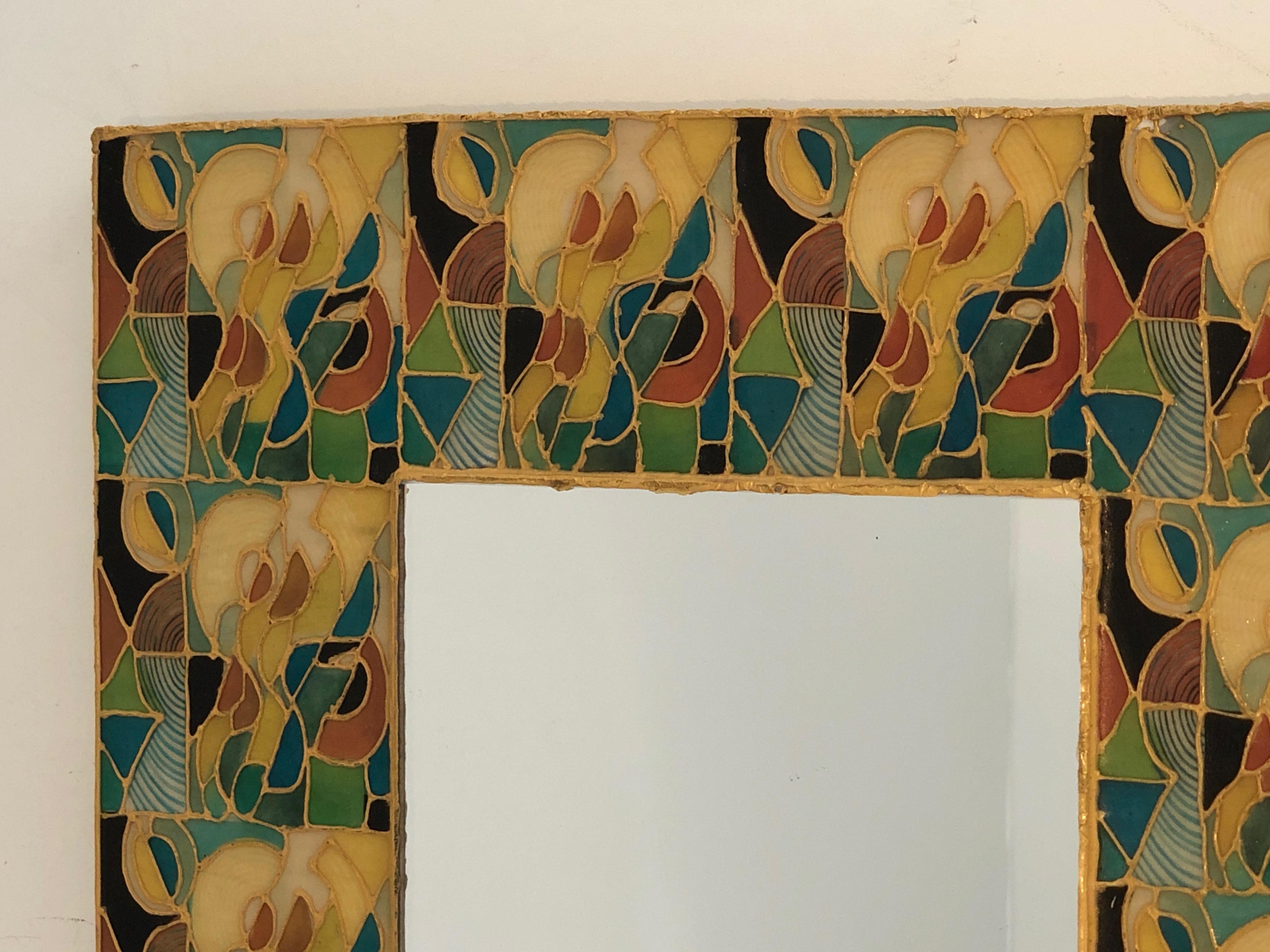 Mid-Century Modern Petit miroir en céramique en vente