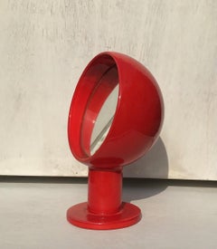 Small Ceramic Mirror with Pedestal and Ceramic Vase faceted in the sides