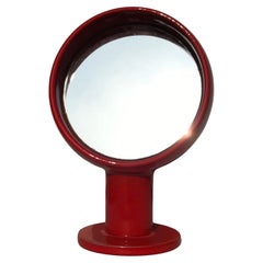 Small Ceramic Mirror with Pedestal and Ceramic Vase faceted in the sides Small Ceramic Mirror with Pedestal and Ceramic Vase faceted in the sides