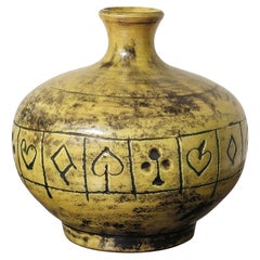 Solitär aus Keramik von Jacques Blin mit Spielkartenmotiven aus Keramik, Frankreich, 1950er Jahre