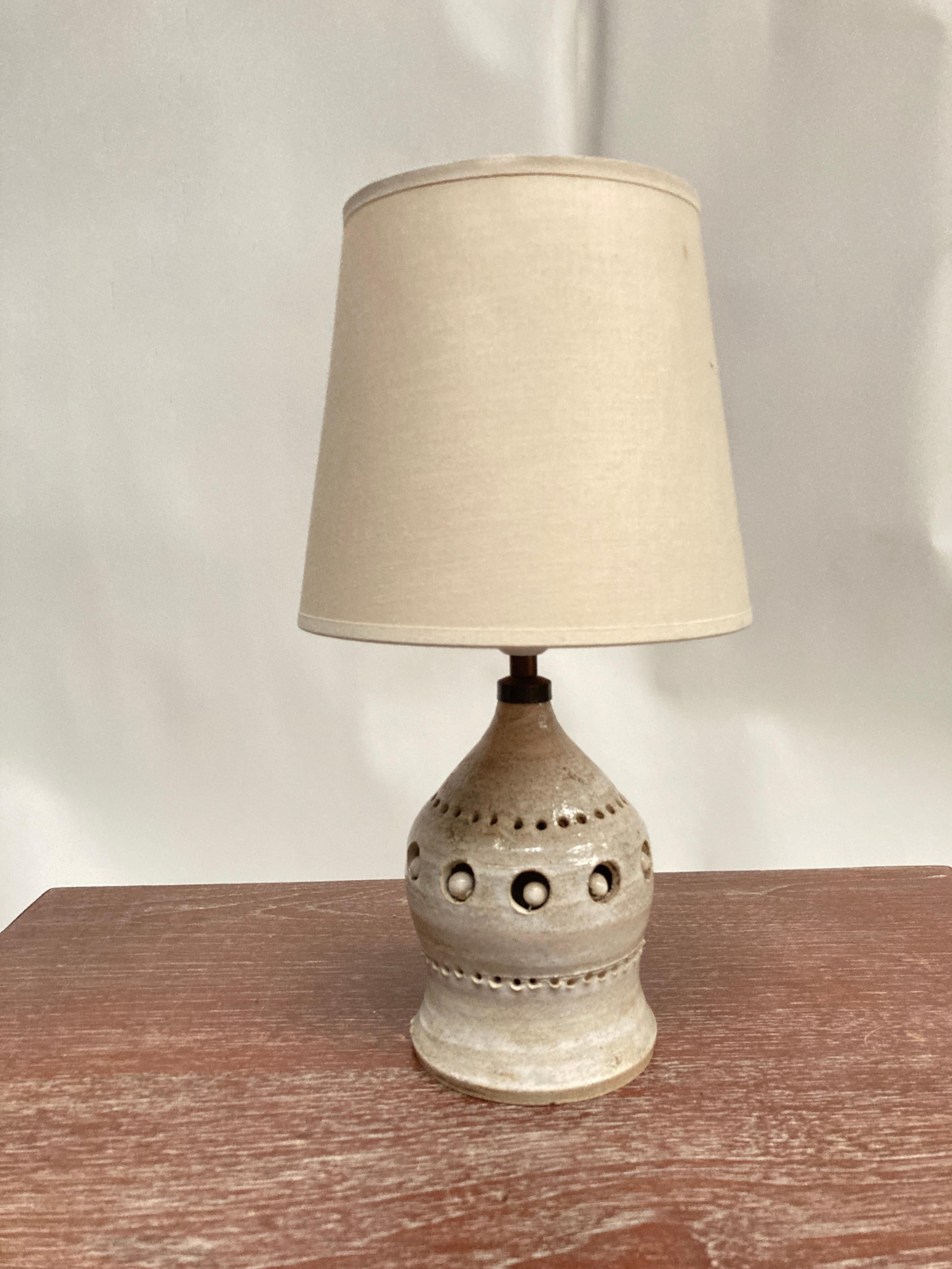 Pretty ceramic lamp by French artist Georges Pelletier
Dimensions given without shade
No shade included