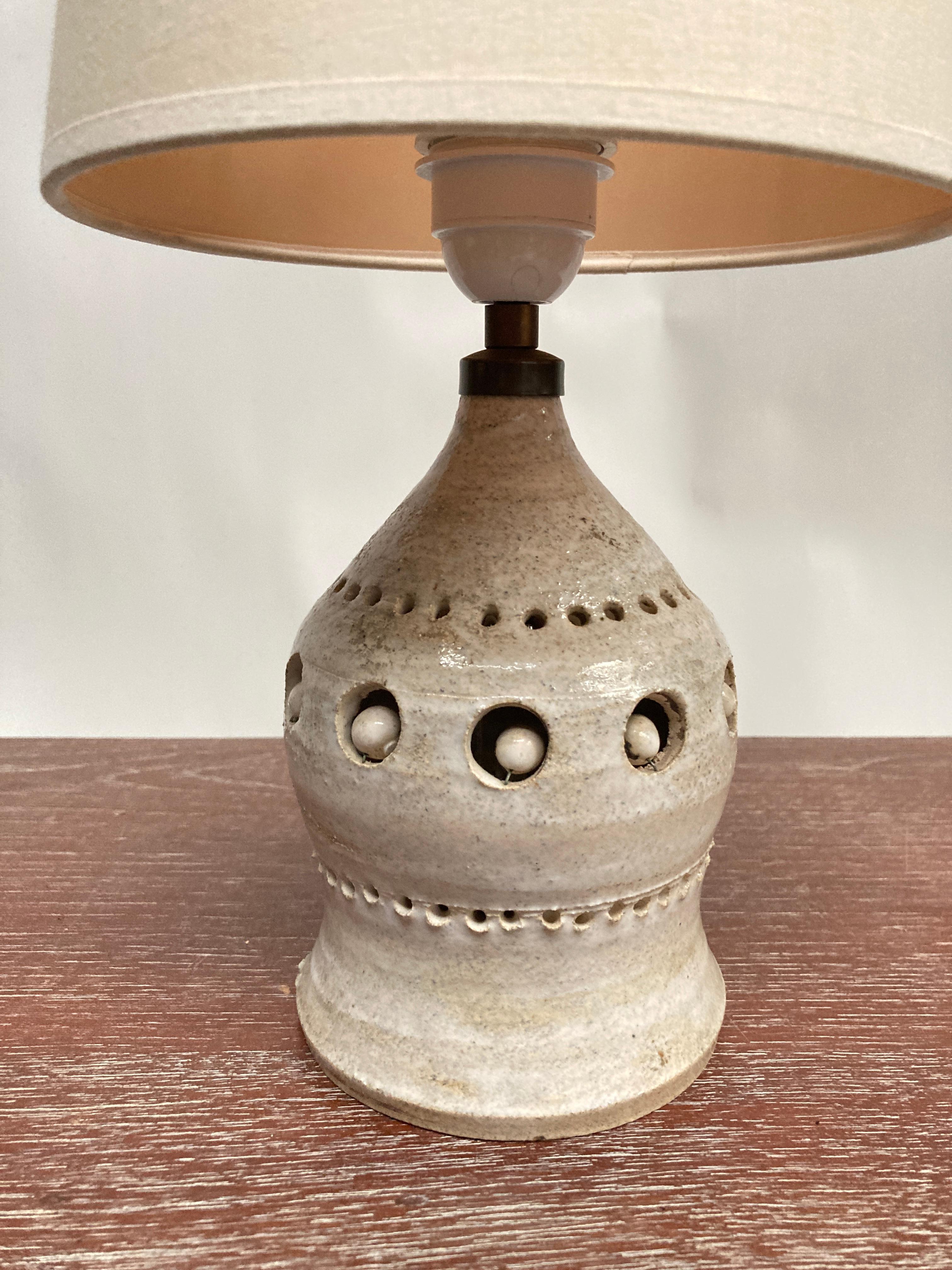 French Small ceramic table lamp by Georges Pelletier