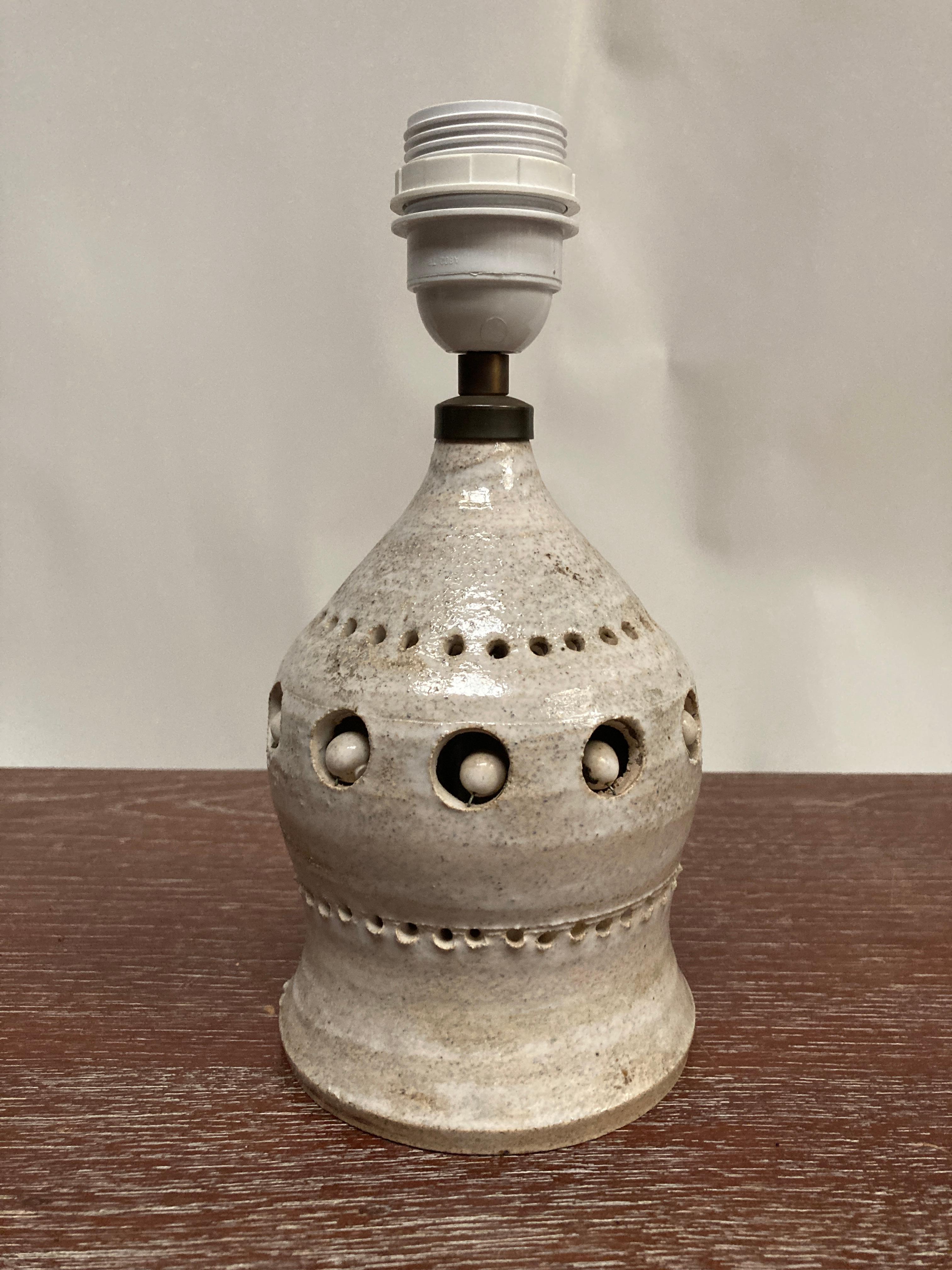 Small ceramic table lamp by Georges Pelletier In Good Condition In Bois-Colombes, FR