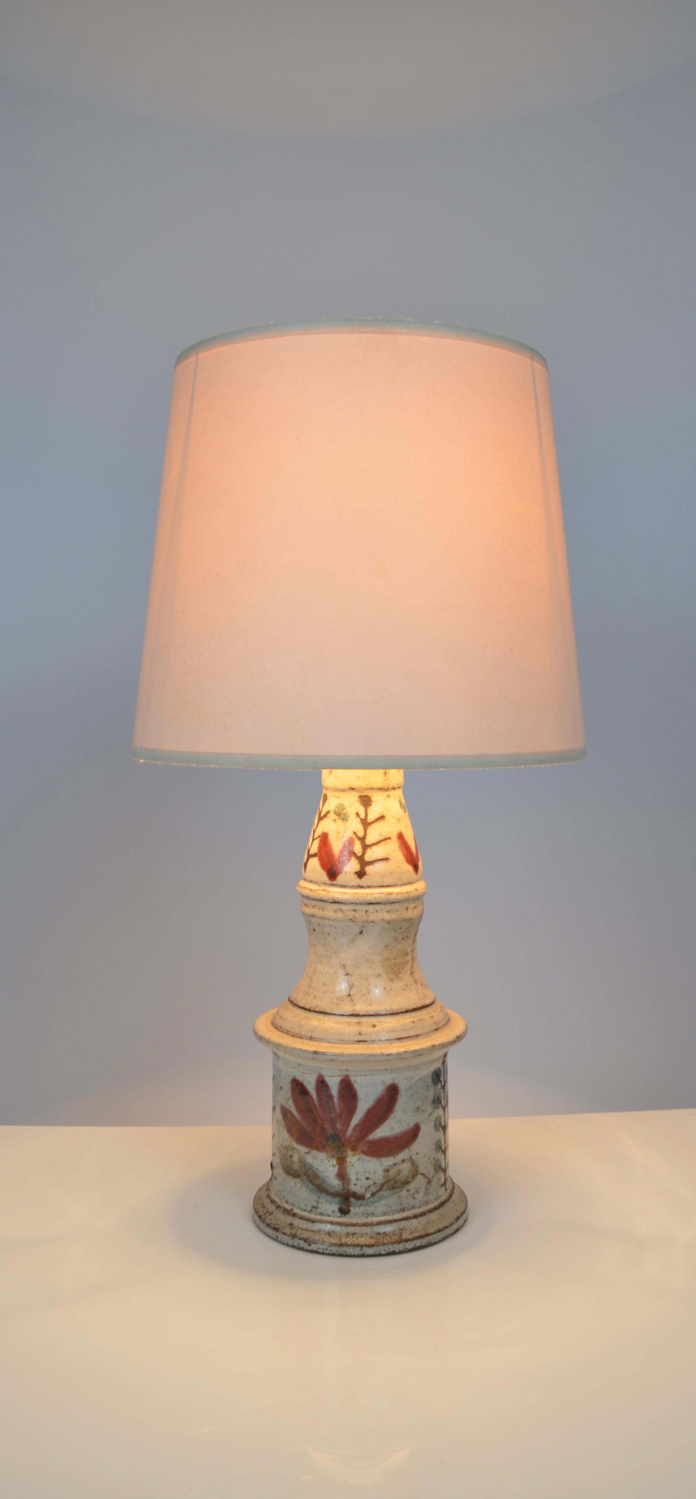 Keramik-Tischlampe, Gustave Reynaud von atelier Le Mûrier, Frankreich, 1950er Jahre (Moderne der Mitte des Jahrhunderts) im Angebot