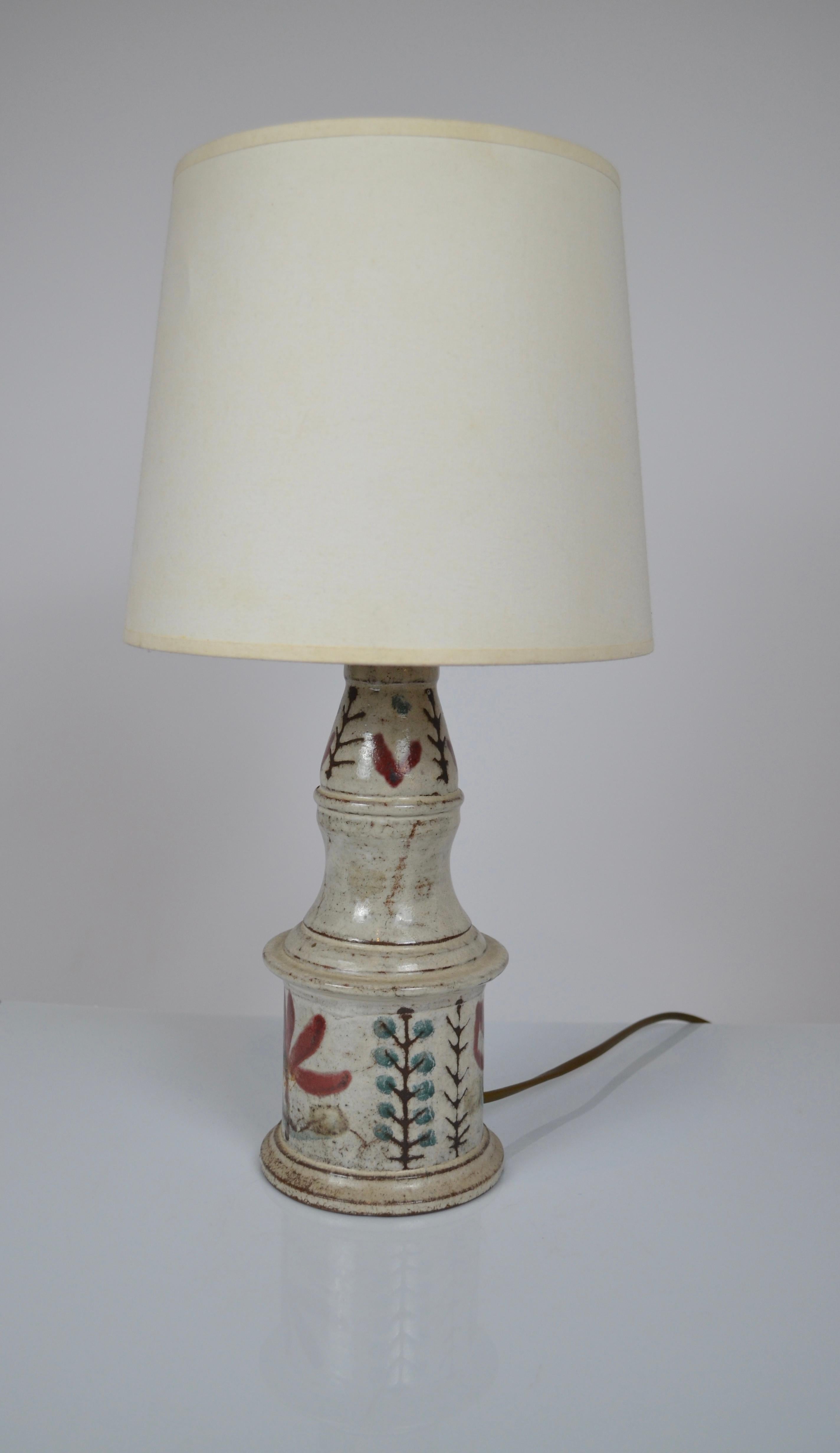 Keramik-Tischlampe, Gustave Reynaud von atelier Le Mûrier, Frankreich, 1950er Jahre (Französisch) im Angebot
