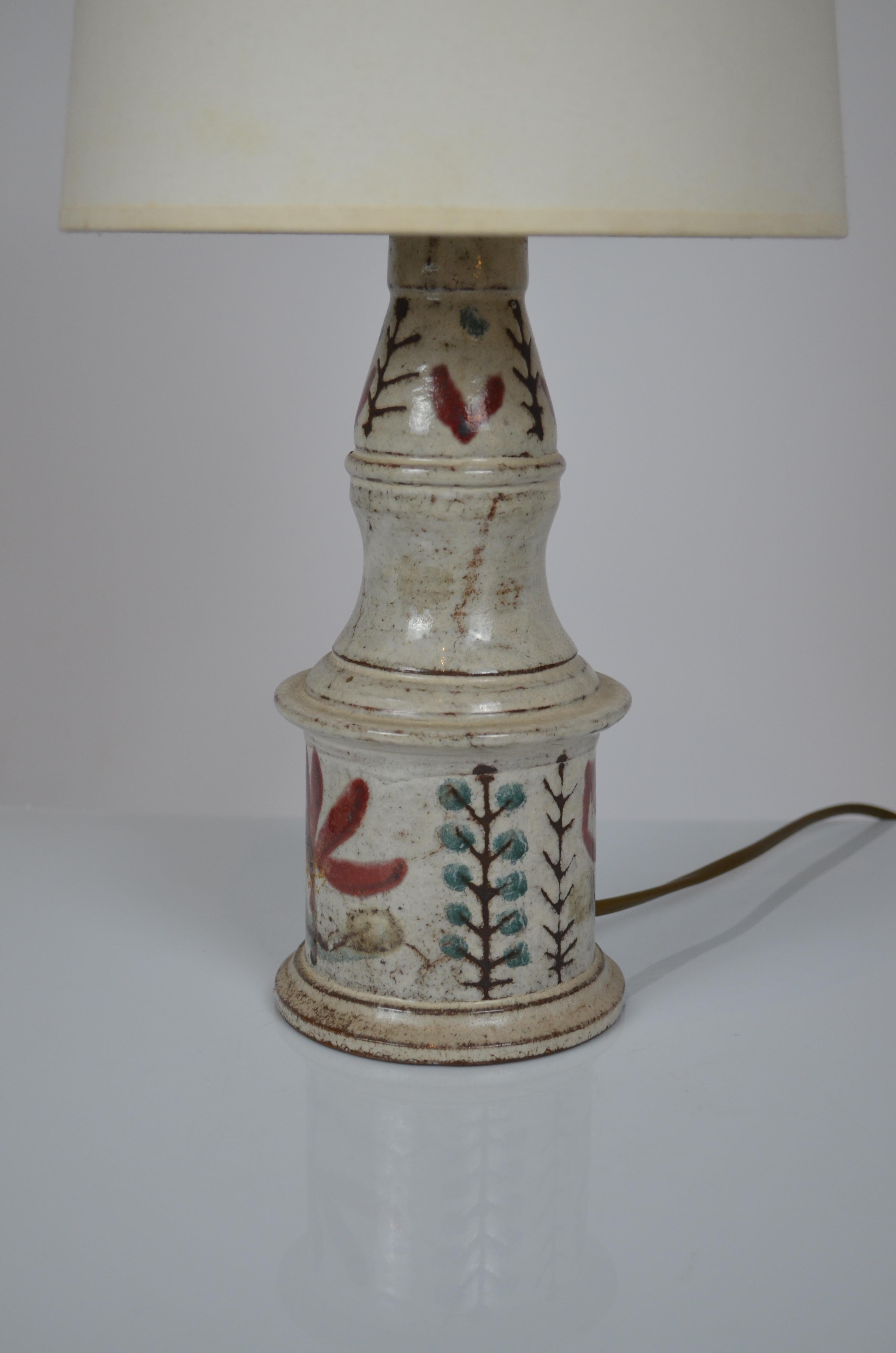 Keramik-Tischlampe, Gustave Reynaud von atelier Le Mûrier, Frankreich, 1950er Jahre im Zustand „Gut“ im Angebot in Marinha Grande, PT