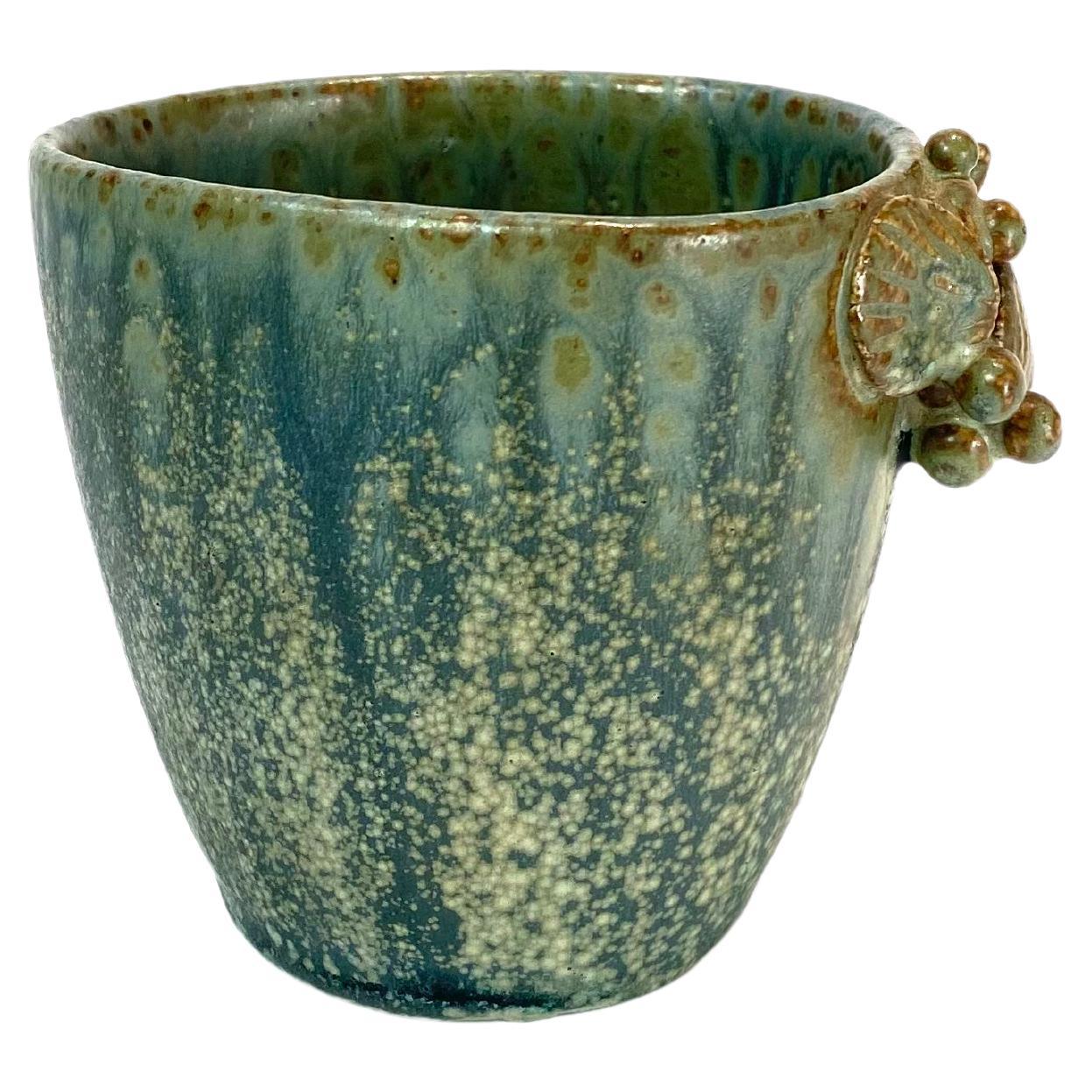 Small Ceramic Vase with Turquoise Glaze by Arne Bang