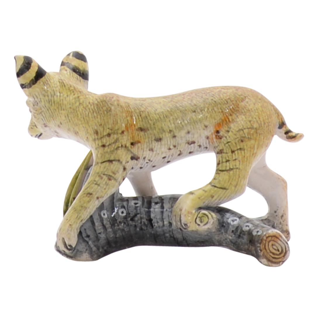 Moderno Piccola scultura di gatto selvatico in ceramica, realizzata a mano in Sudafrica in vendita