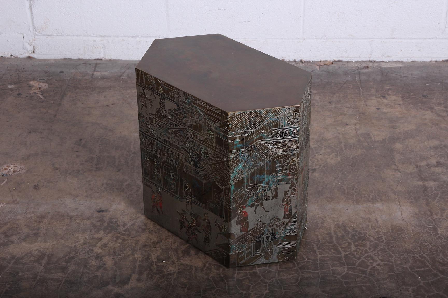Small Chan Side Table by Philip and Kelvin LaVerne In Good Condition In Dallas, TX