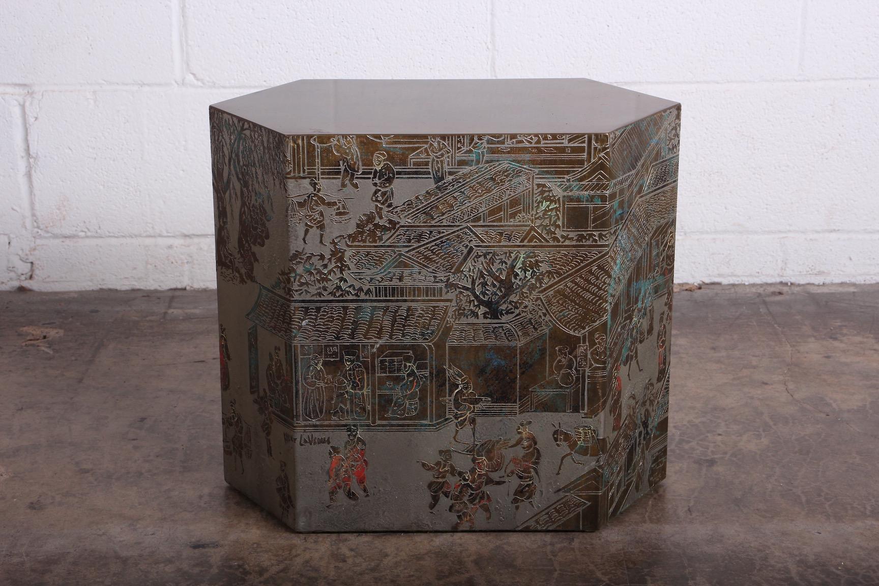 Bronze Small Chan Side Table by Philip and Kelvin LaVerne