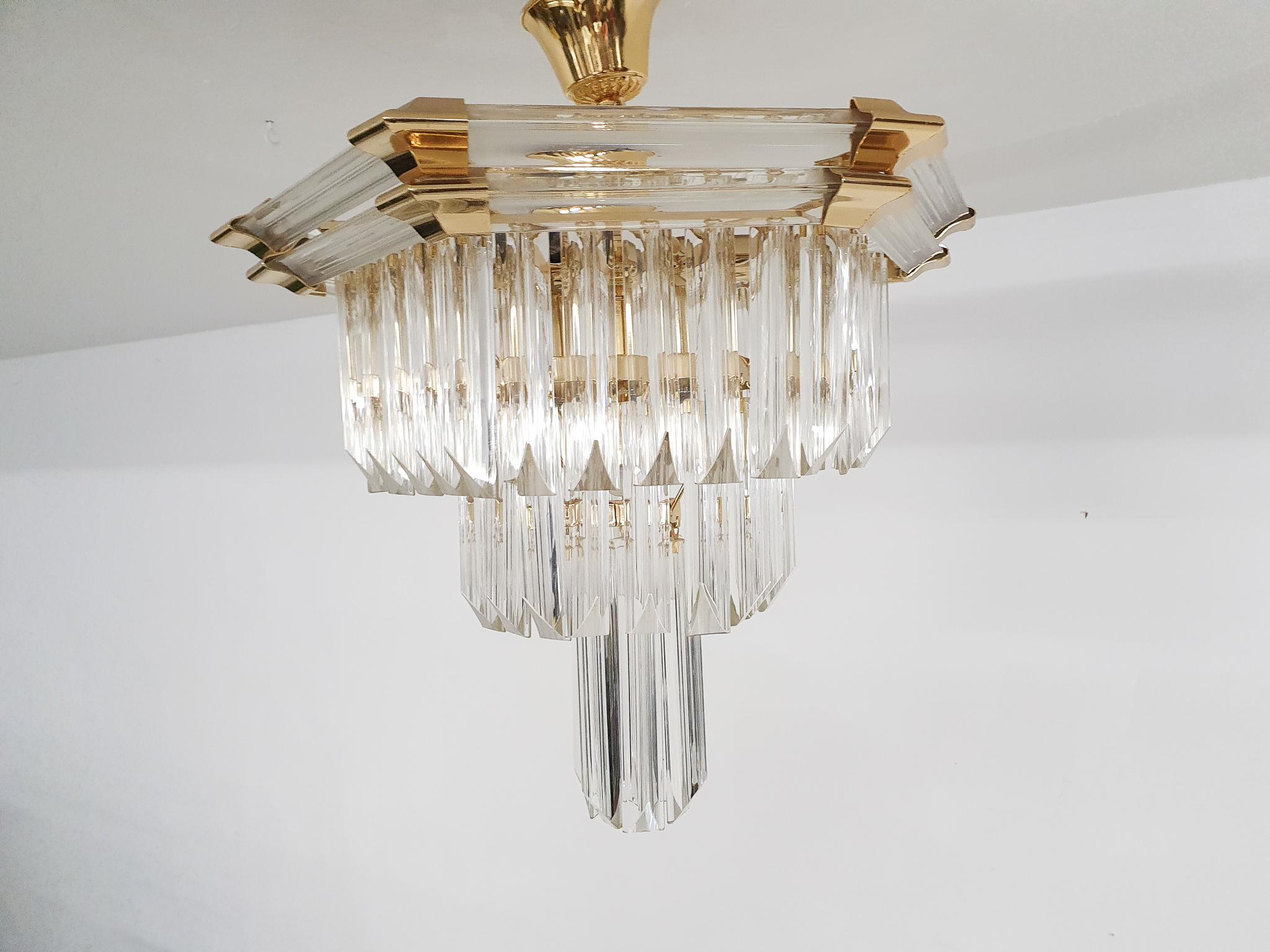 Small Chandelier Attrb to Bakalowits and Sohne, Austria, 1980's For Sale 3