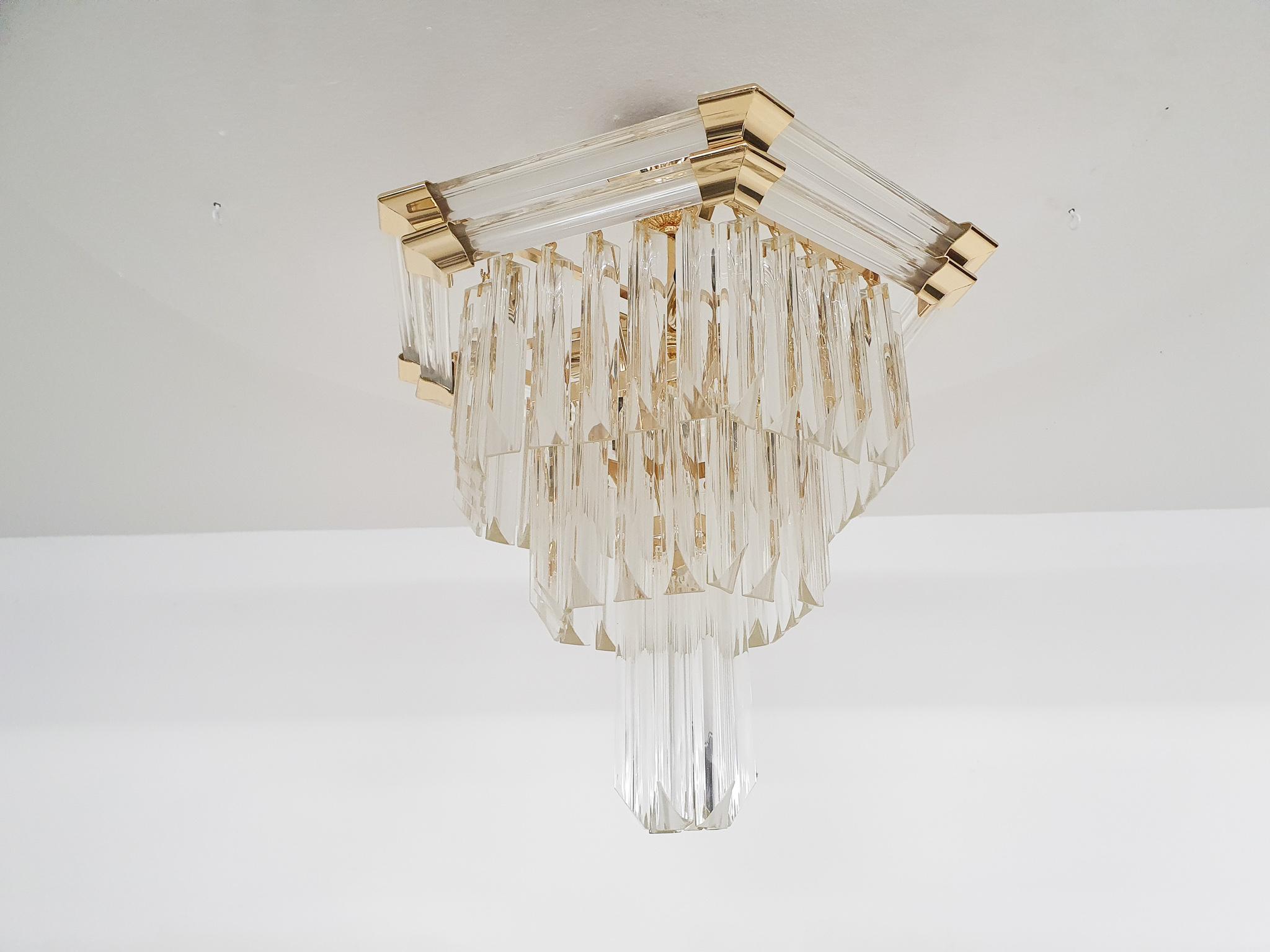 Austrian Small Chandelier Attrb to Bakalowits and Sohne, Austria, 1980's For Sale