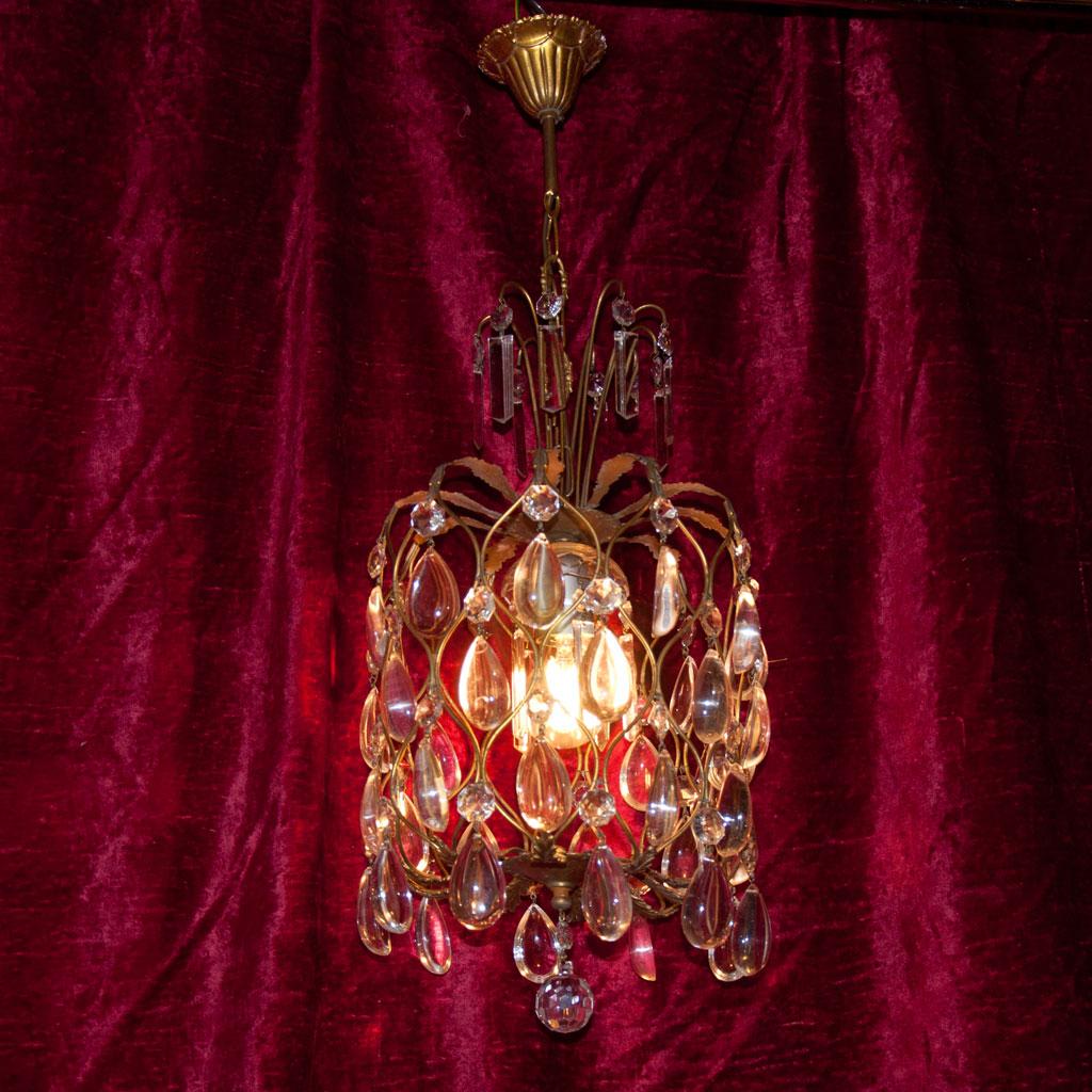 Mid-20th Century Small Crystal Chandelier of the 1960s