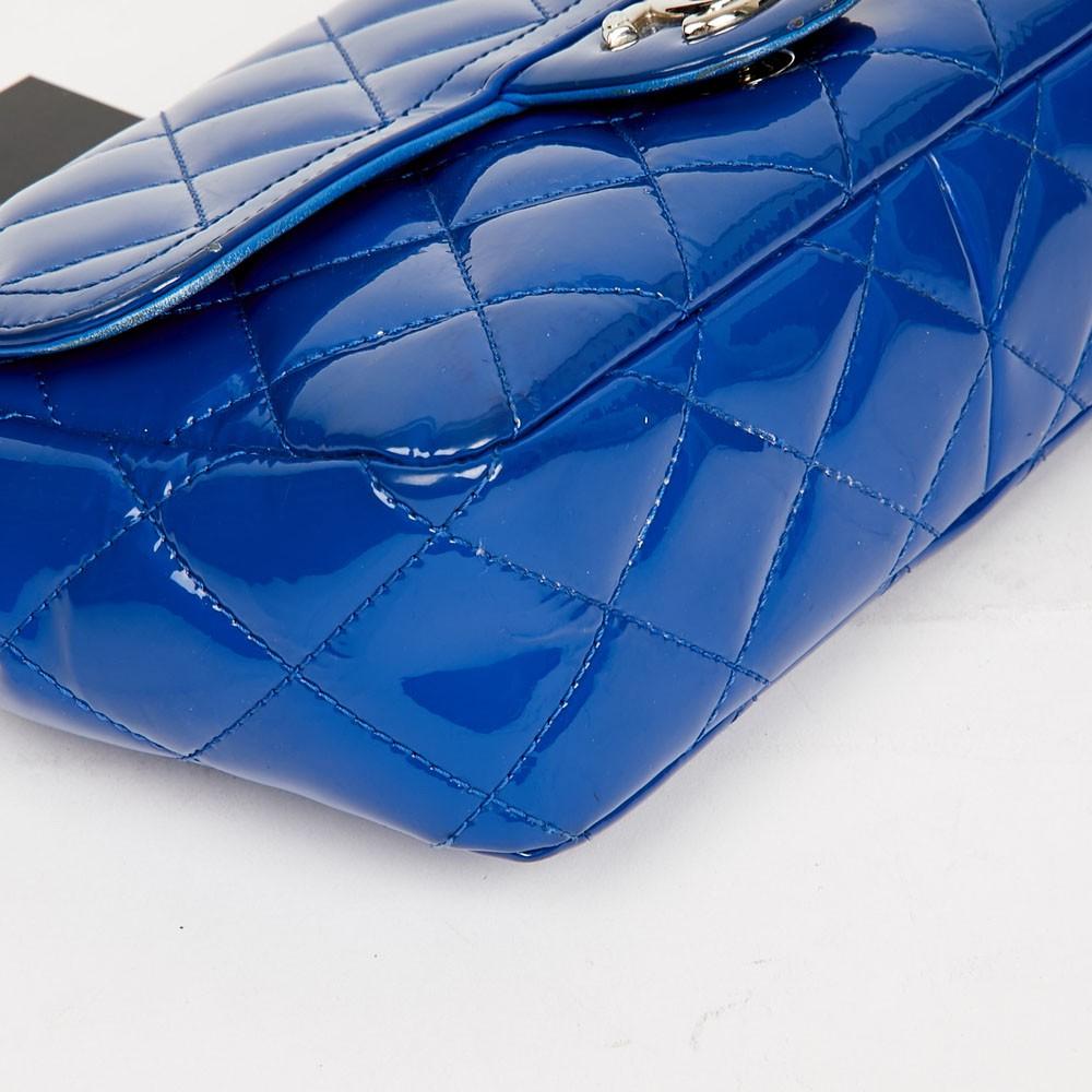 Small CHANEL Flap Bag in Electric Blue Quilted Patent Leather 1