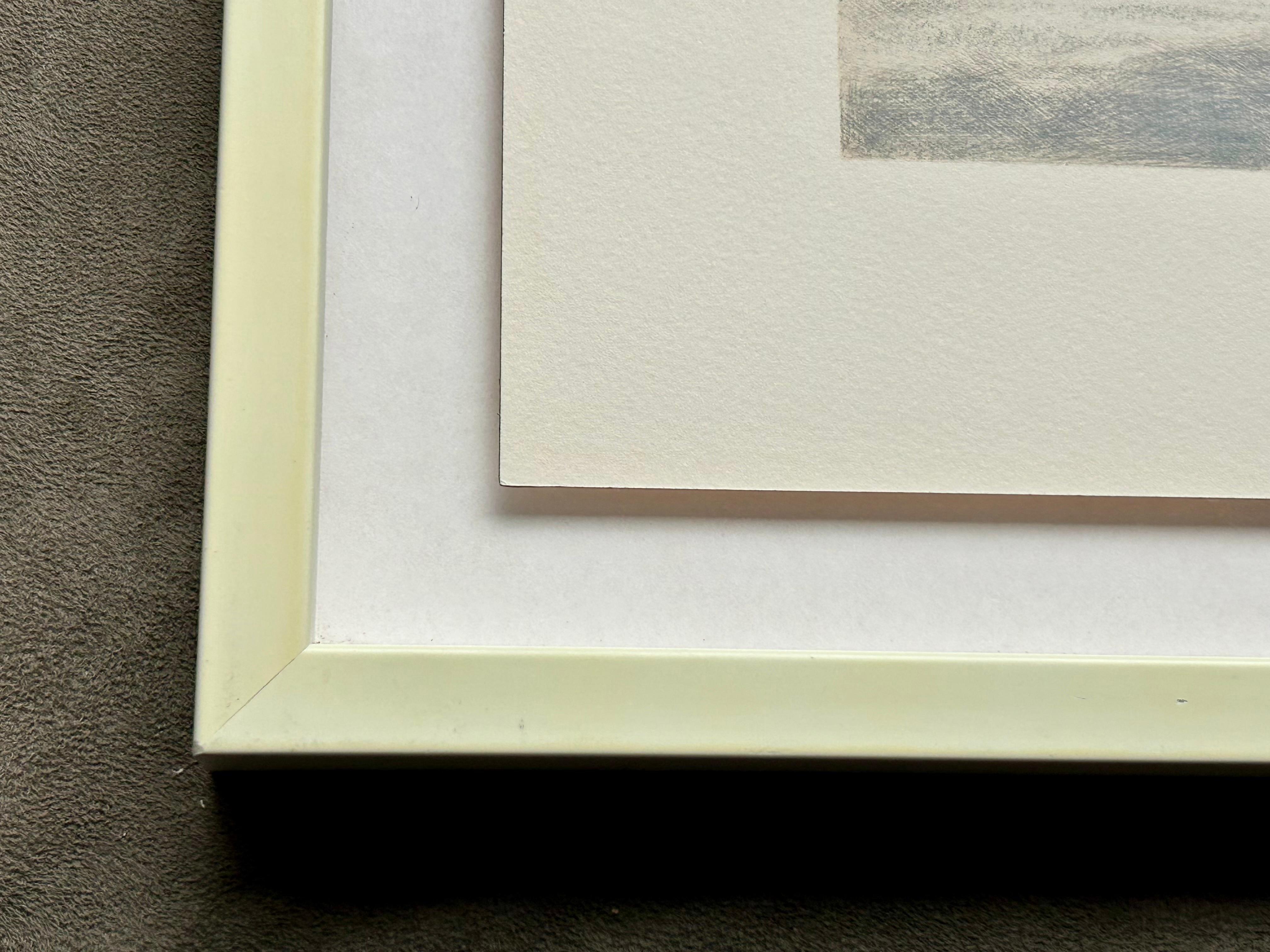 Kleine Holzkohlezeichnung von Wellen im Angebot 4