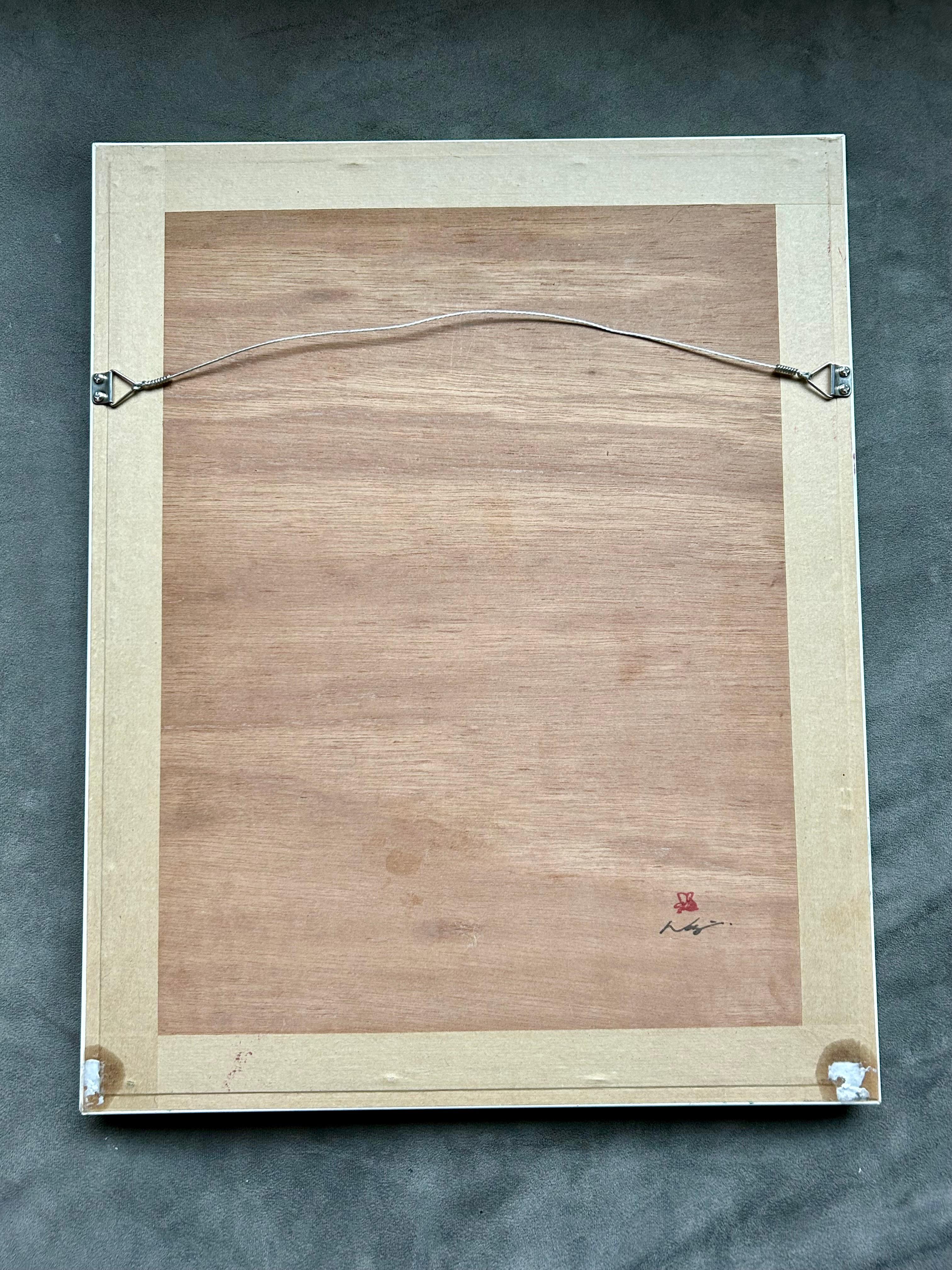 Kleine Holzkohlezeichnung von Wellen im Angebot 7