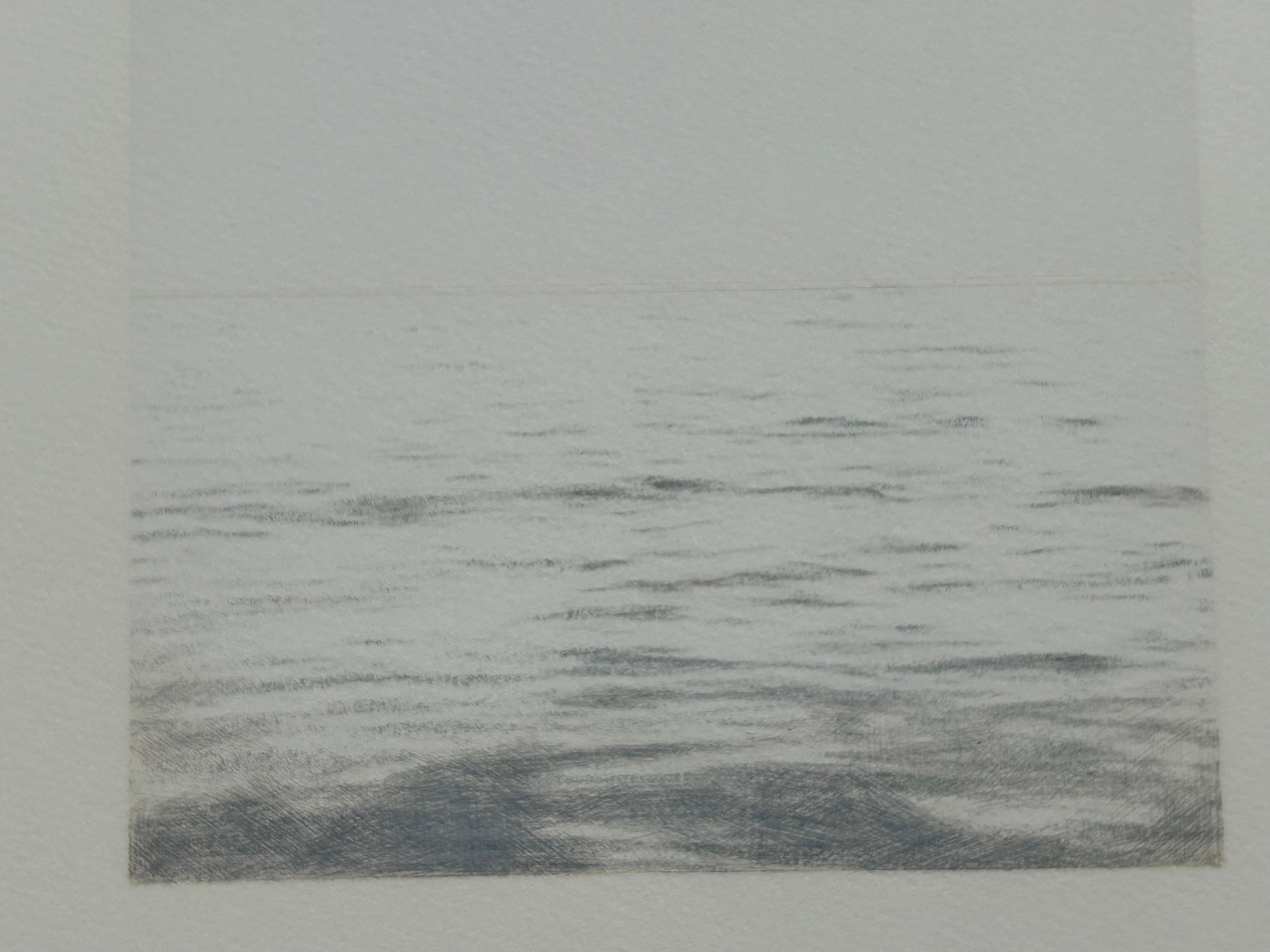 Kleine Holzkohlezeichnung von Wellen im Zustand „Hervorragend“ im Angebot in Los Angeles, CA