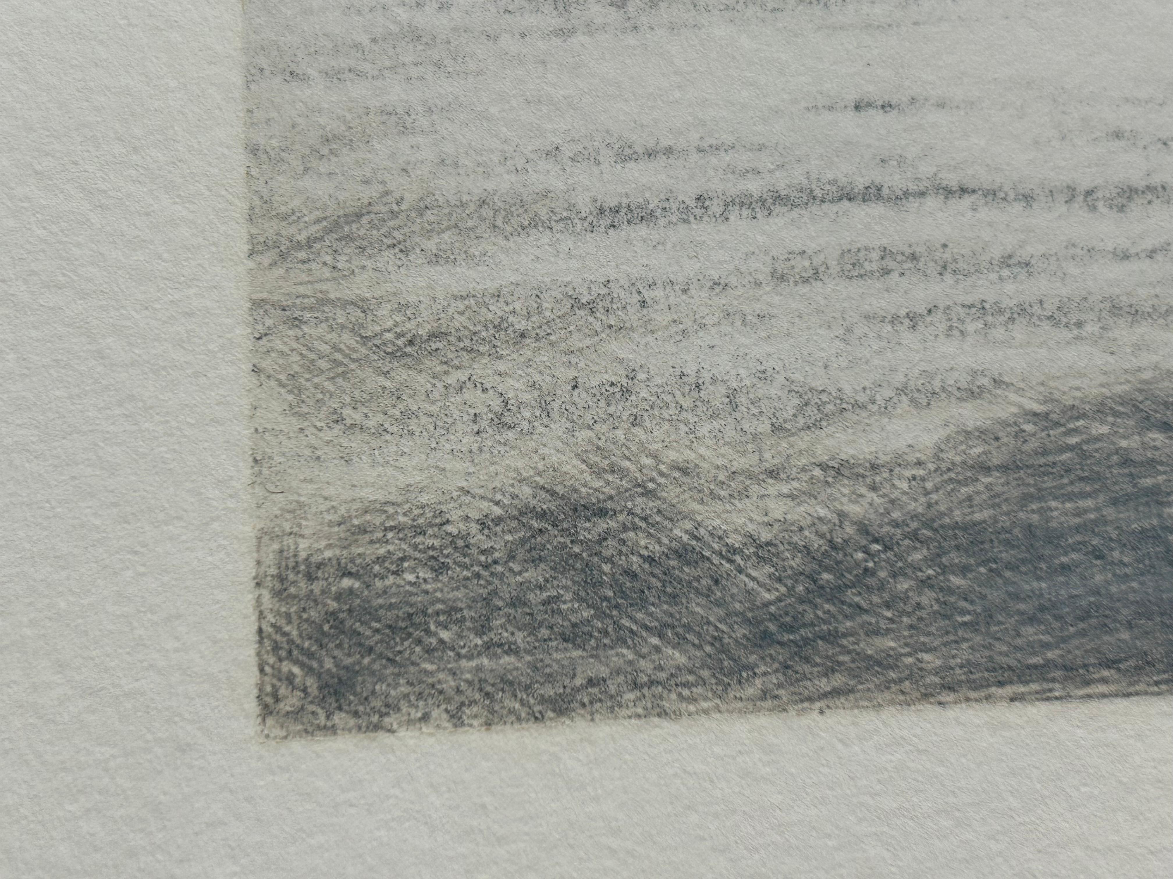 Kleine Holzkohlezeichnung von Wellen (20. Jahrhundert) im Angebot