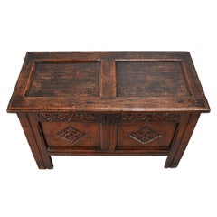 Small Charles II Period Oak Paneled Coffer
