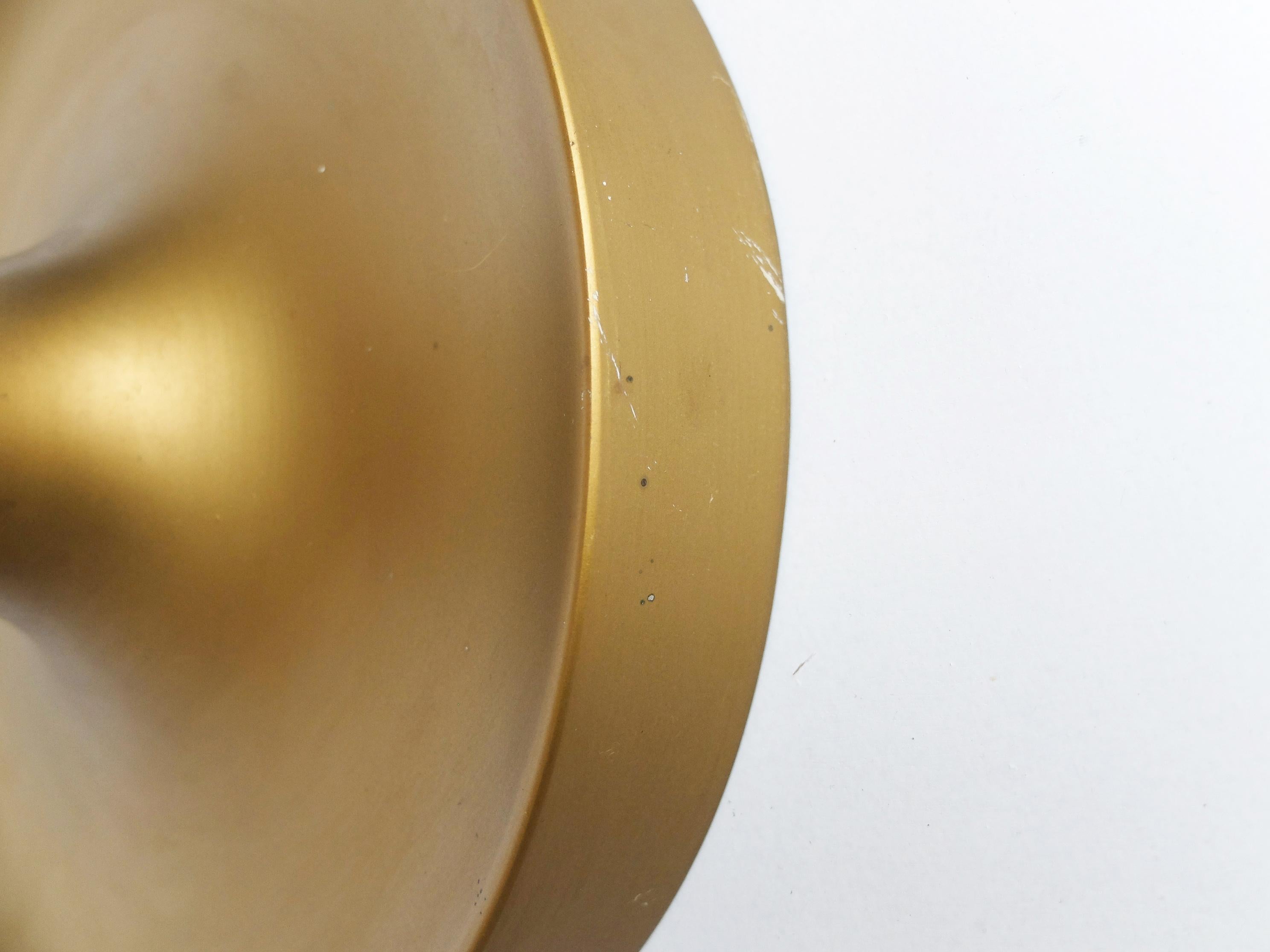 Small Charlotte Perriand Flush Sconce Matte Gold Disc Wall Light, Germany, 1960s For Sale 5