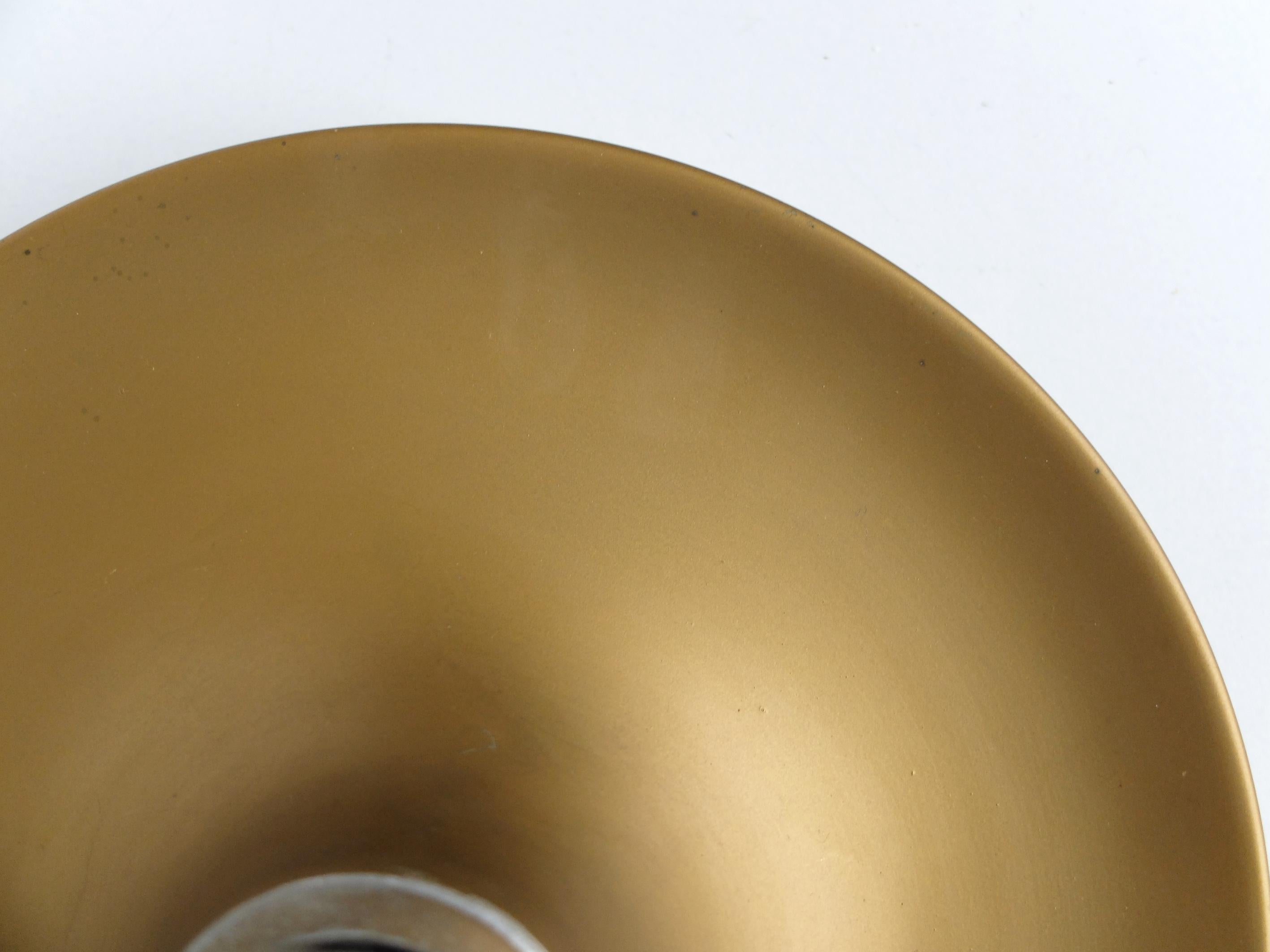 Small Charlotte Perriand Flush Sconce Matte Gold Disc Wall Light, Germany, 1960s For Sale 3