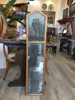 Small, Charming French Trumeau Mirror, 18th Century