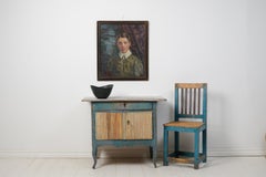 Petit buffet rococo suédois authentique bleu gustavien