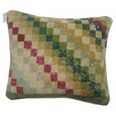 Vintage Small Checkerboard Turkish Deco Pillow