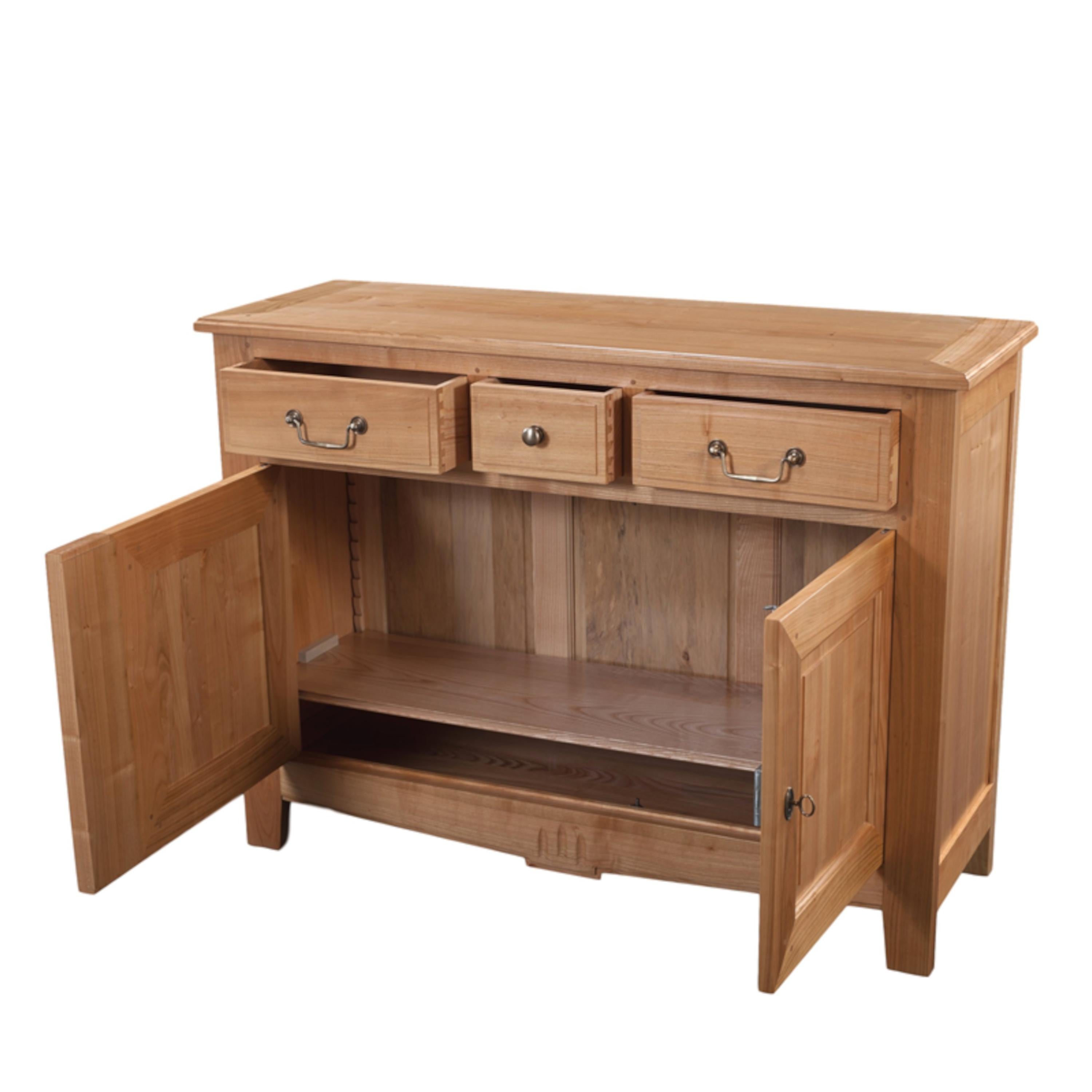 Louis XVI Small Cherry Buffet, Natural Finish, 2 Doors, 3 Drawers For Sale