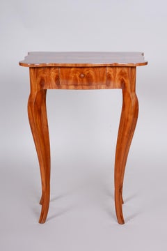 Small Cherry Classicism inlaid Table, Czechia, 1780-1789, Shellac Polished