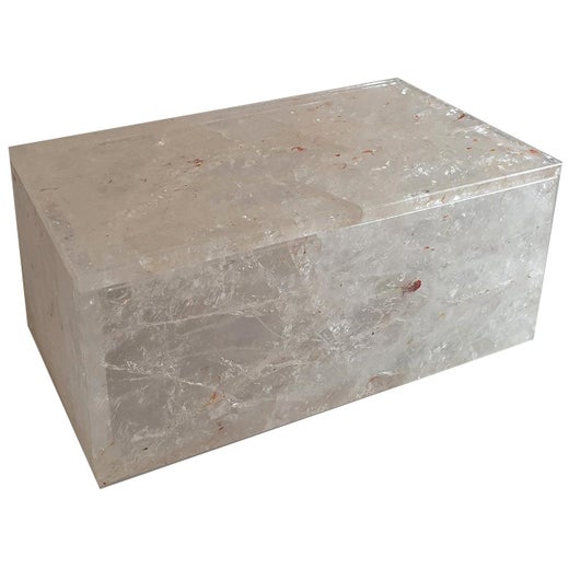 Quartz And White Marble Box - 2 For Sale on 1stDibs
