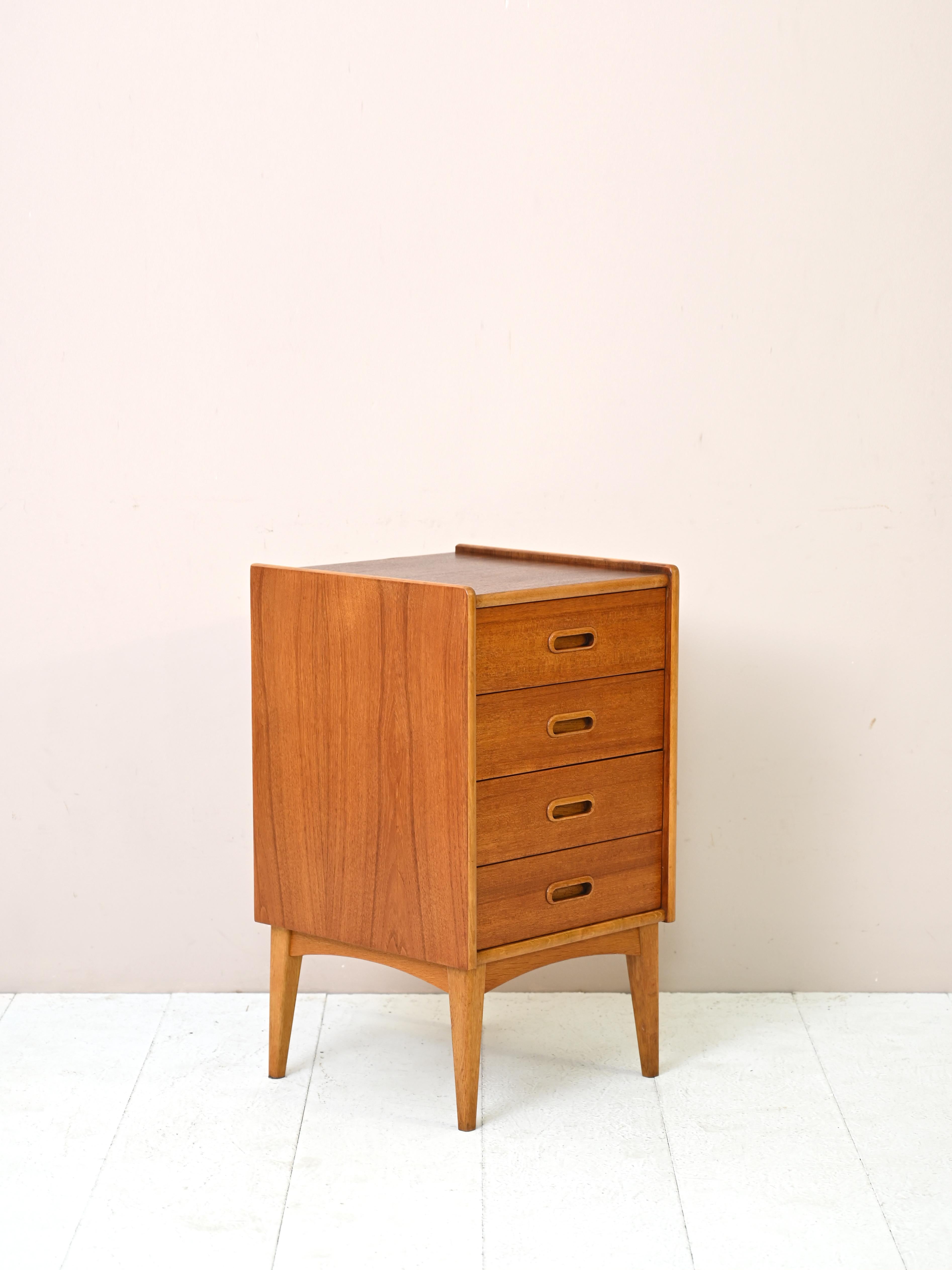 Scandinavian Modern Small Chest of Drawers, Bedside Table of Swedish Modernism