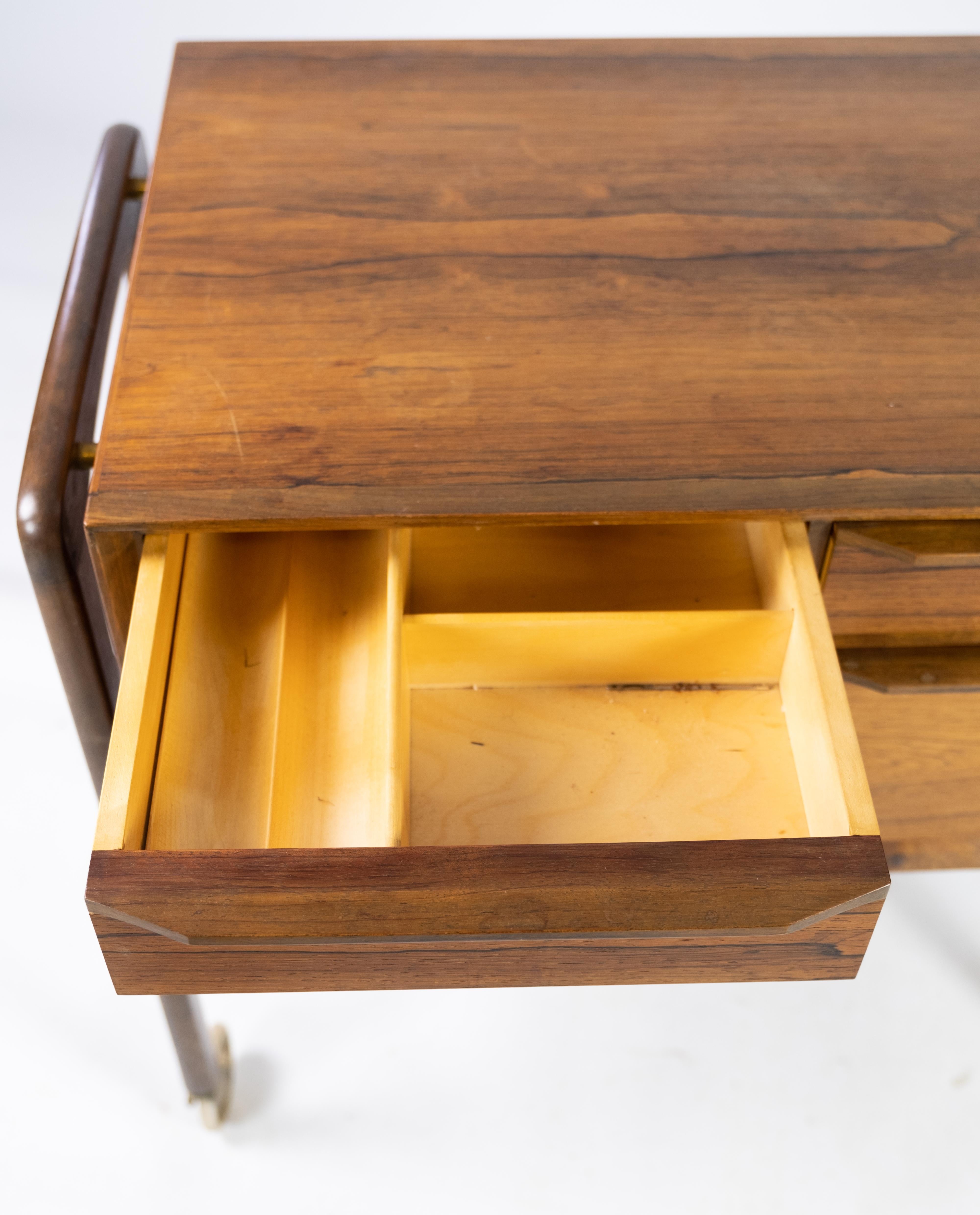 Small Chest of Drawers on Wheels in Rosewood of Danish Design from the 1960s For Sale 6