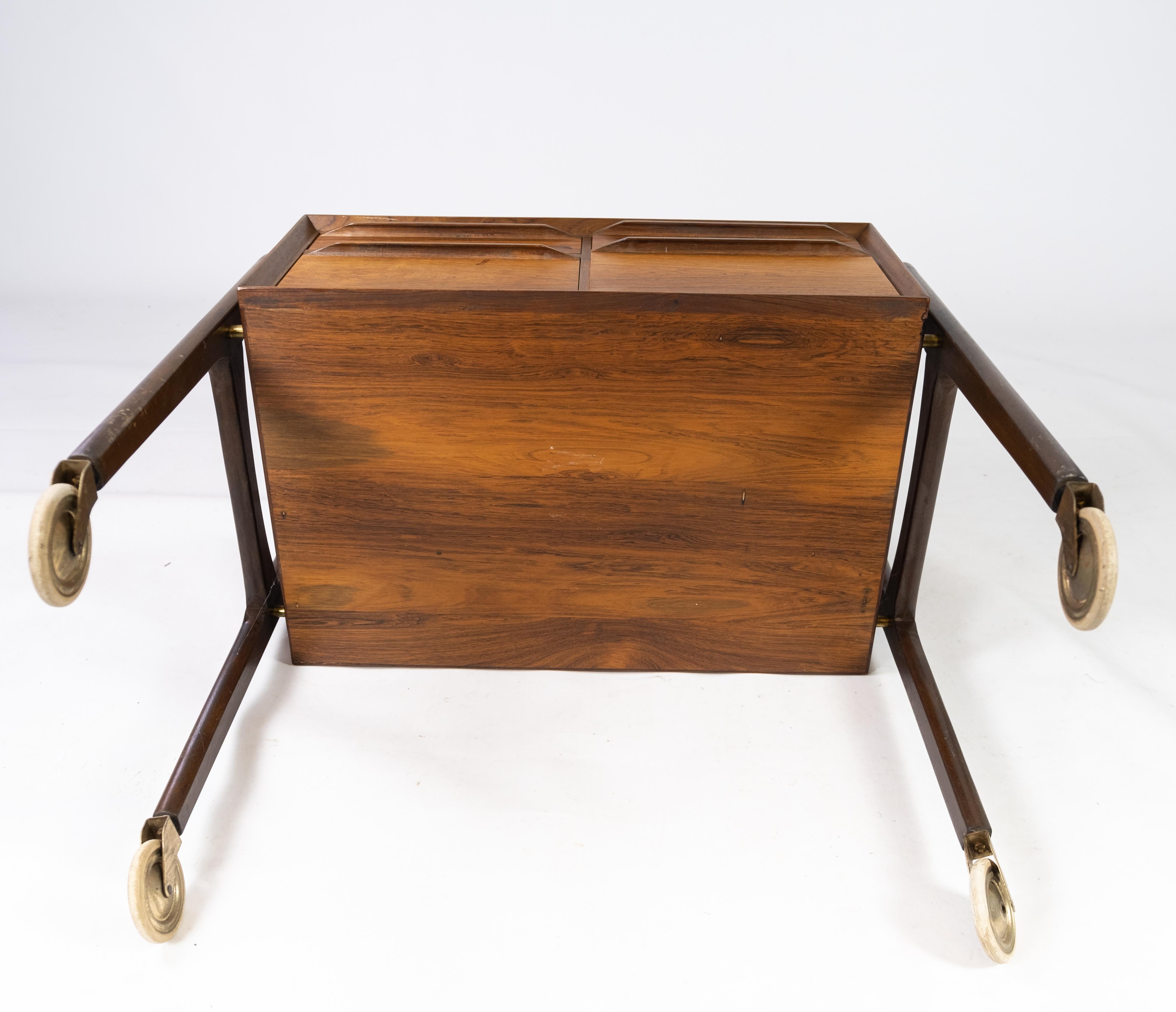 Small Chest of Drawers on Wheels in Rosewood of Danish Design from the 1960s For Sale 8