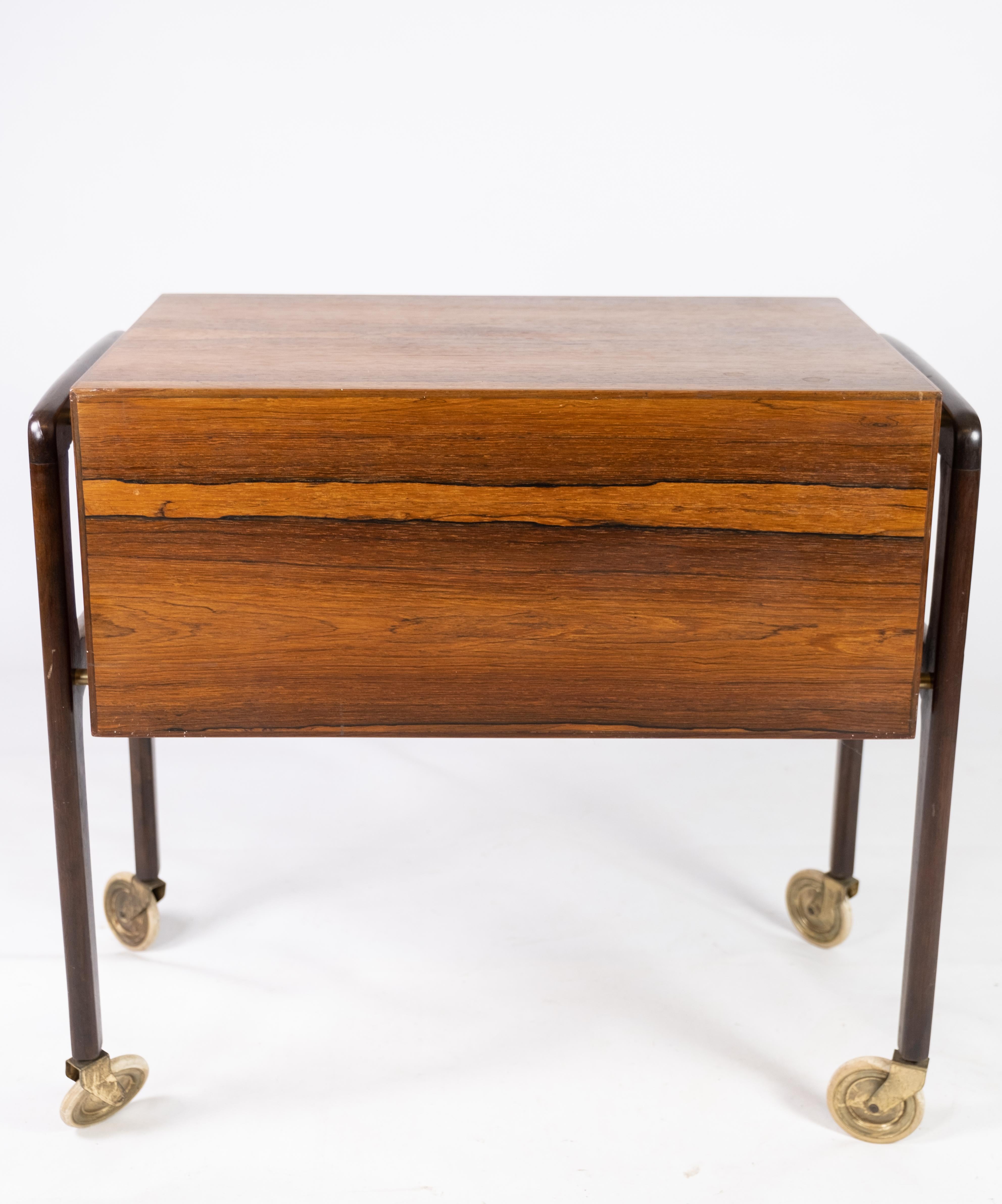 Small Chest of Drawers on Wheels in Rosewood of Danish Design from the 1960s For Sale 1