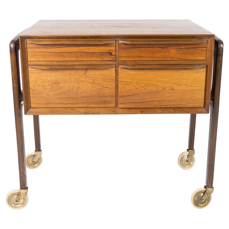 Small Chest of Drawers on Wheels in Rosewood of Danish Design from the