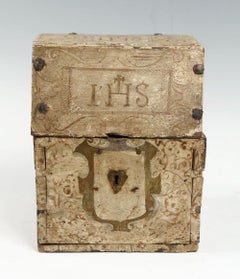 Small Chest, Polychromed Wood, Metal, 17th Century