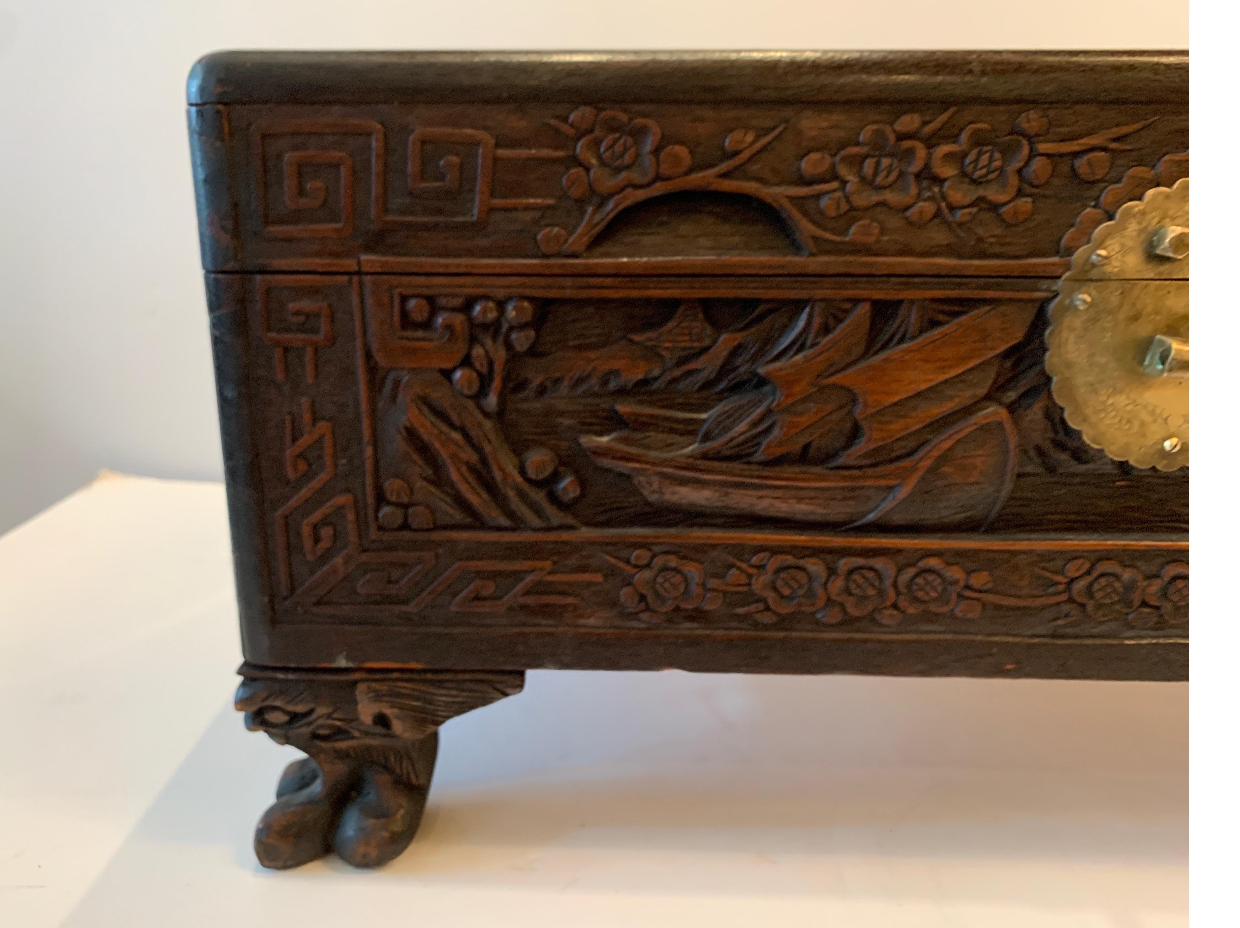 hand carved chinese chest