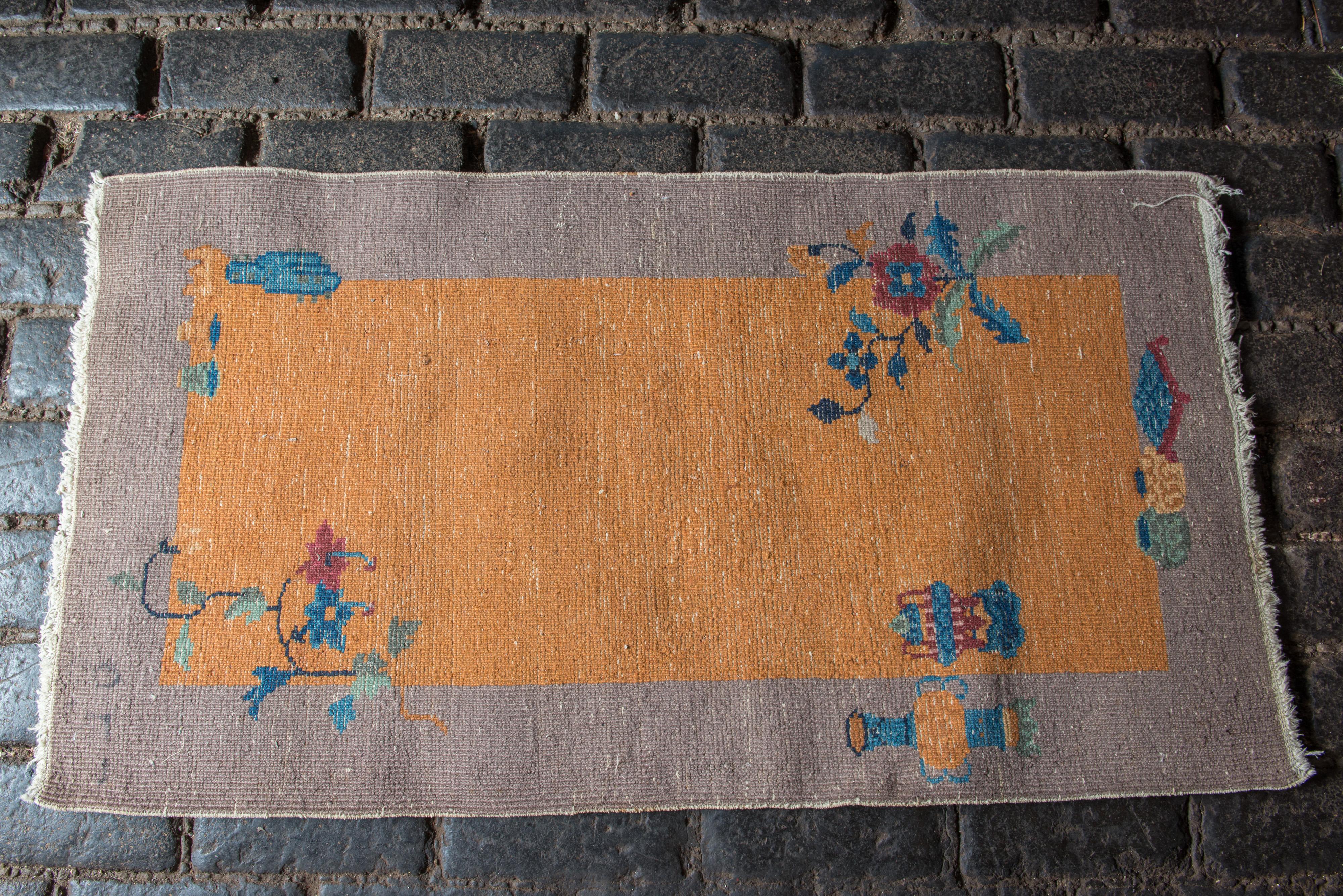 Early 20th Century Small Chinese Art Deco Rug