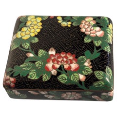 Pequeña caja china de cloisonné negro, finales de la dinastía Qing, hacia 1900, China
