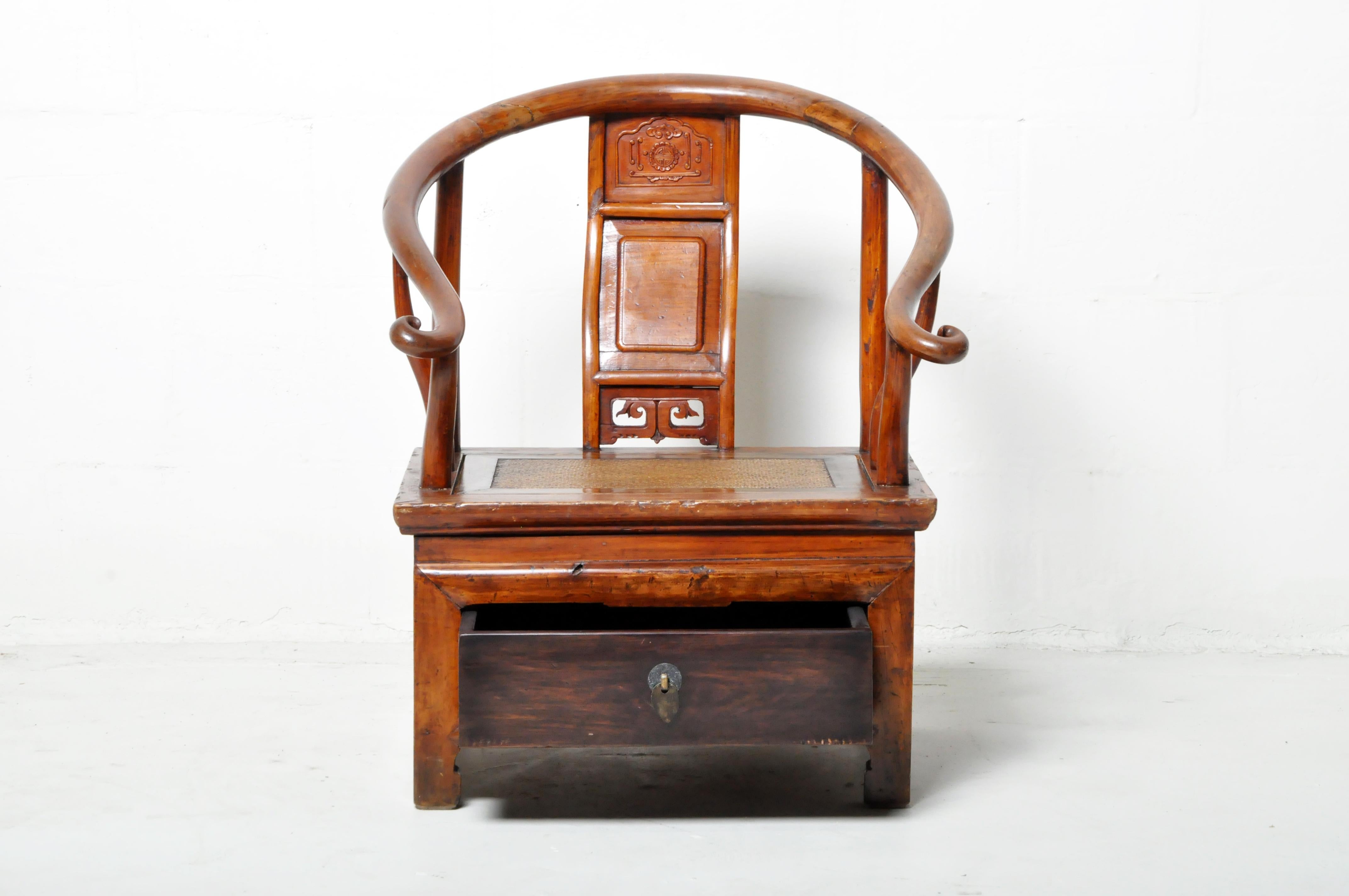 Small Chinese Chair with Storage Compartment 7