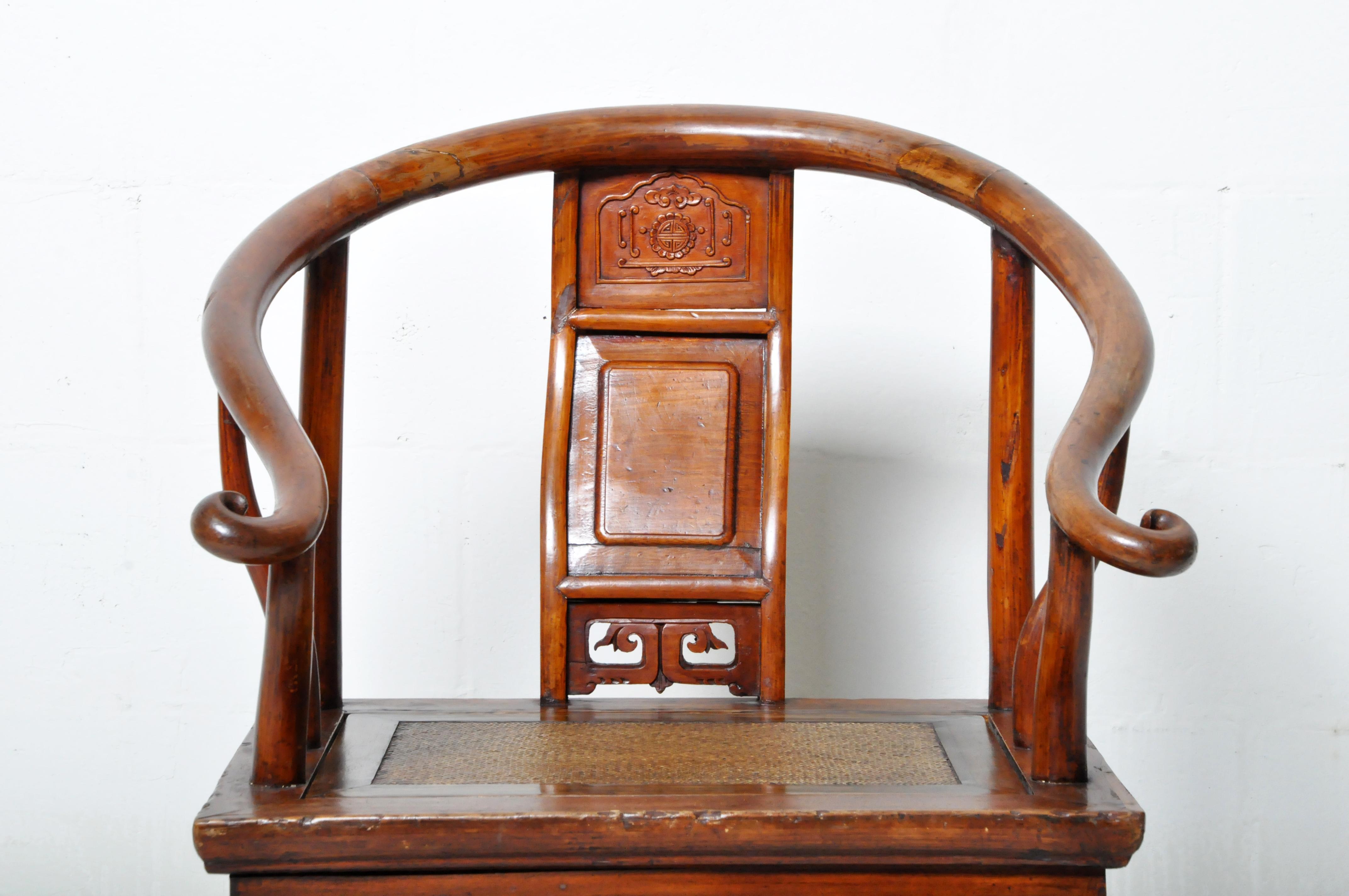 19th Century Small Chinese Chair with Storage Compartment