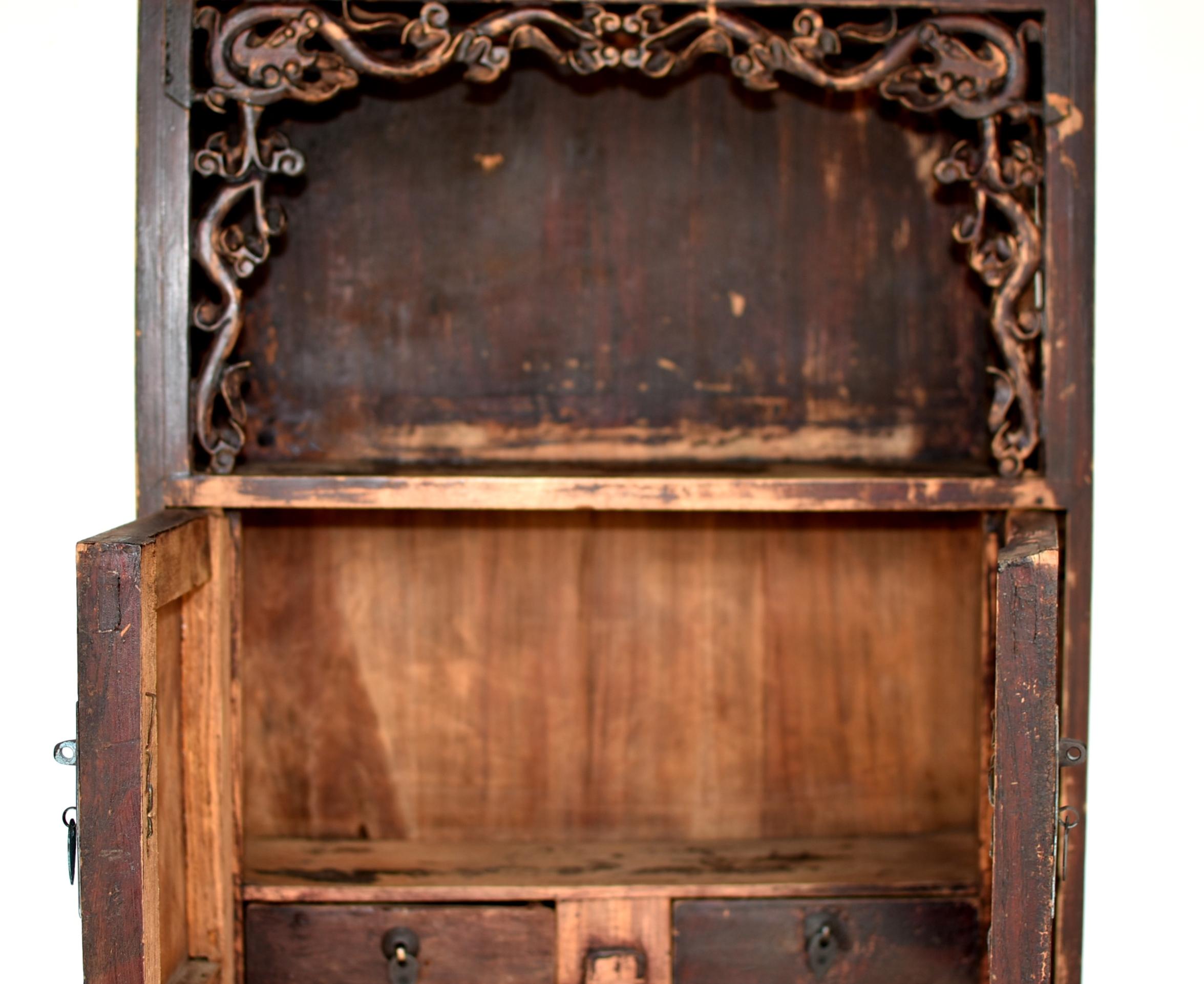 Small Chinese Chest, 19th Century Antique Miniature Cabinet 7