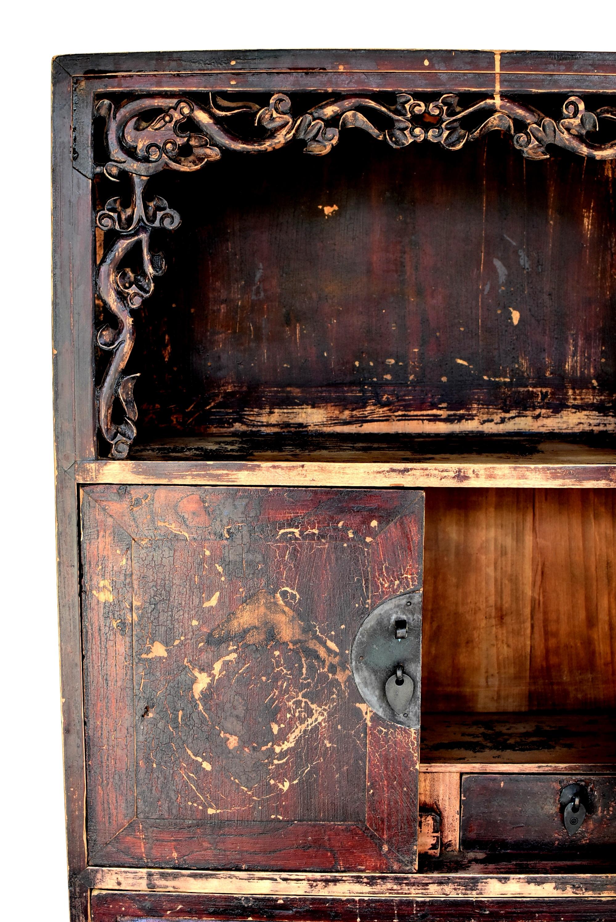 Small Chinese Chest, 19th Century Antique Miniature Cabinet 10