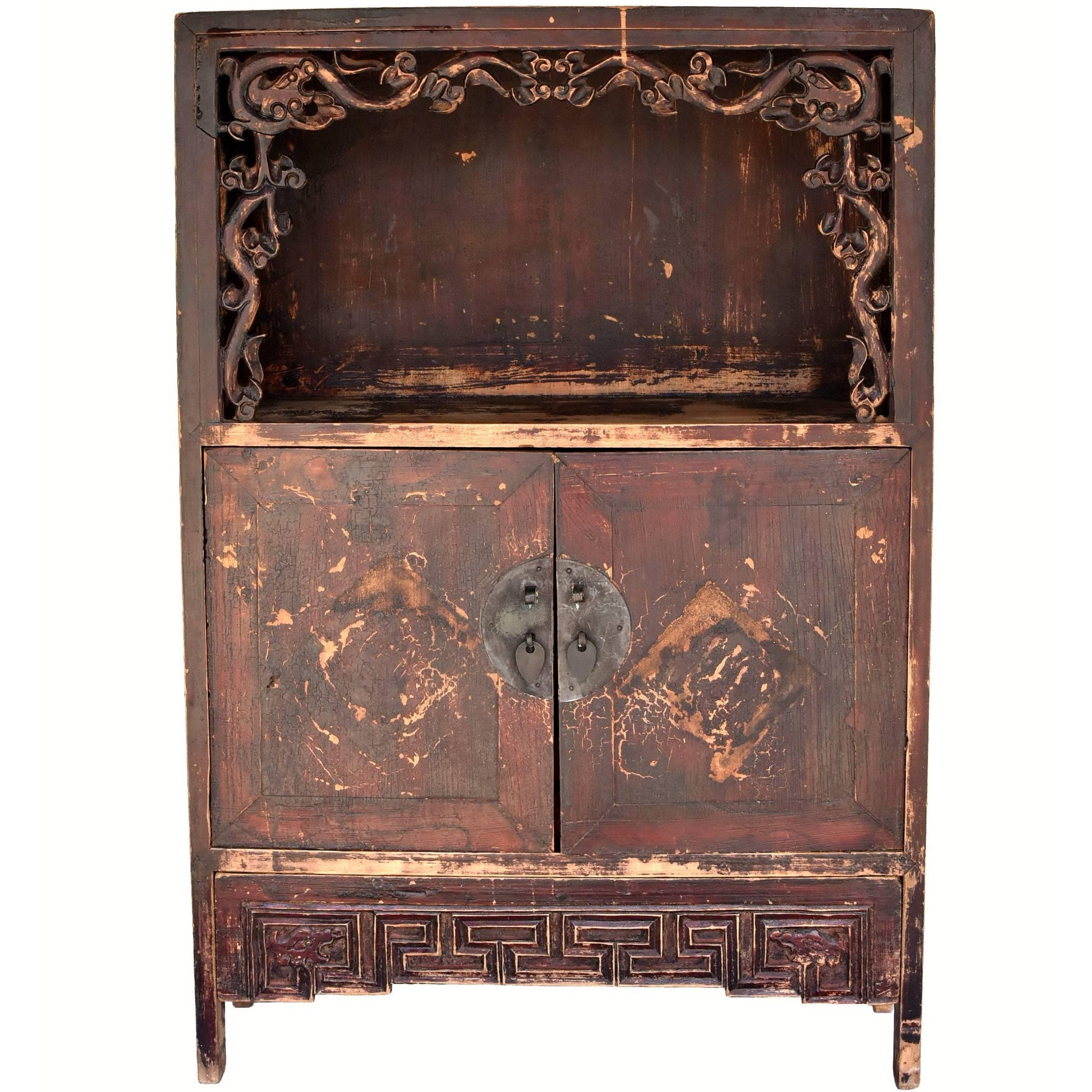 Small Chinese Chest, 19th Century Antique Miniature Cabinet