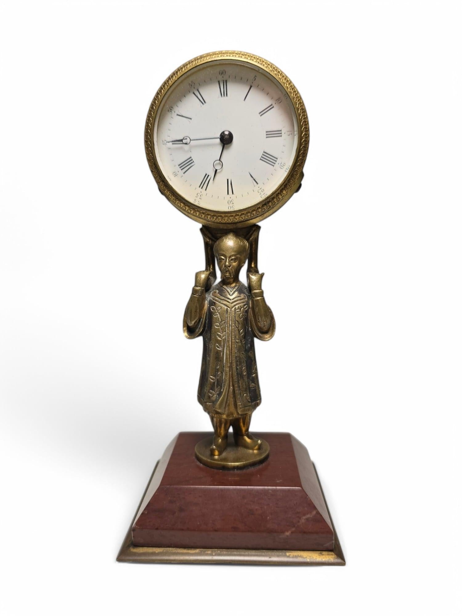 Small Chinese Clock from 1900 For Sale 1