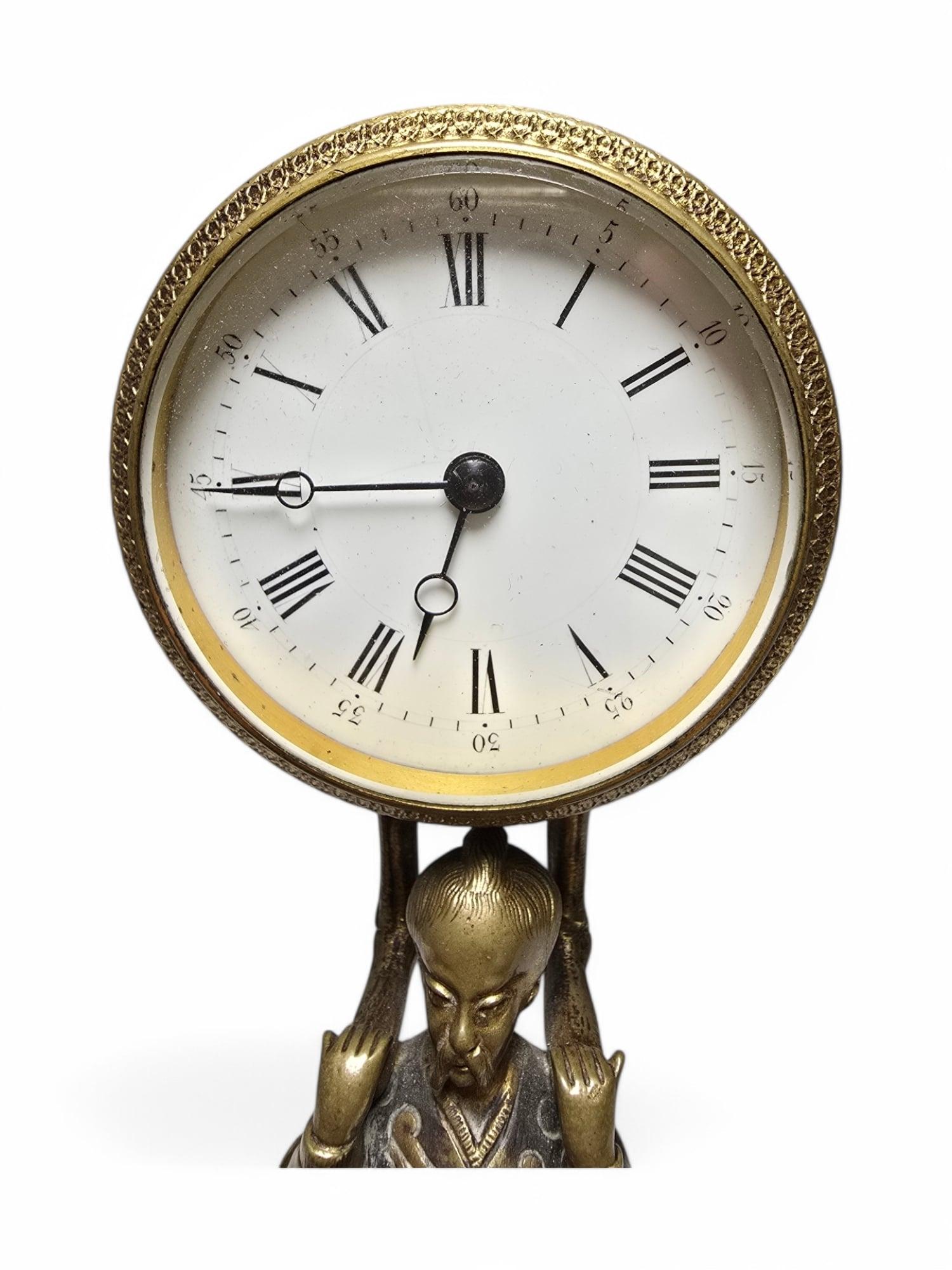 Small Chinese Clock from 1900 For Sale 3