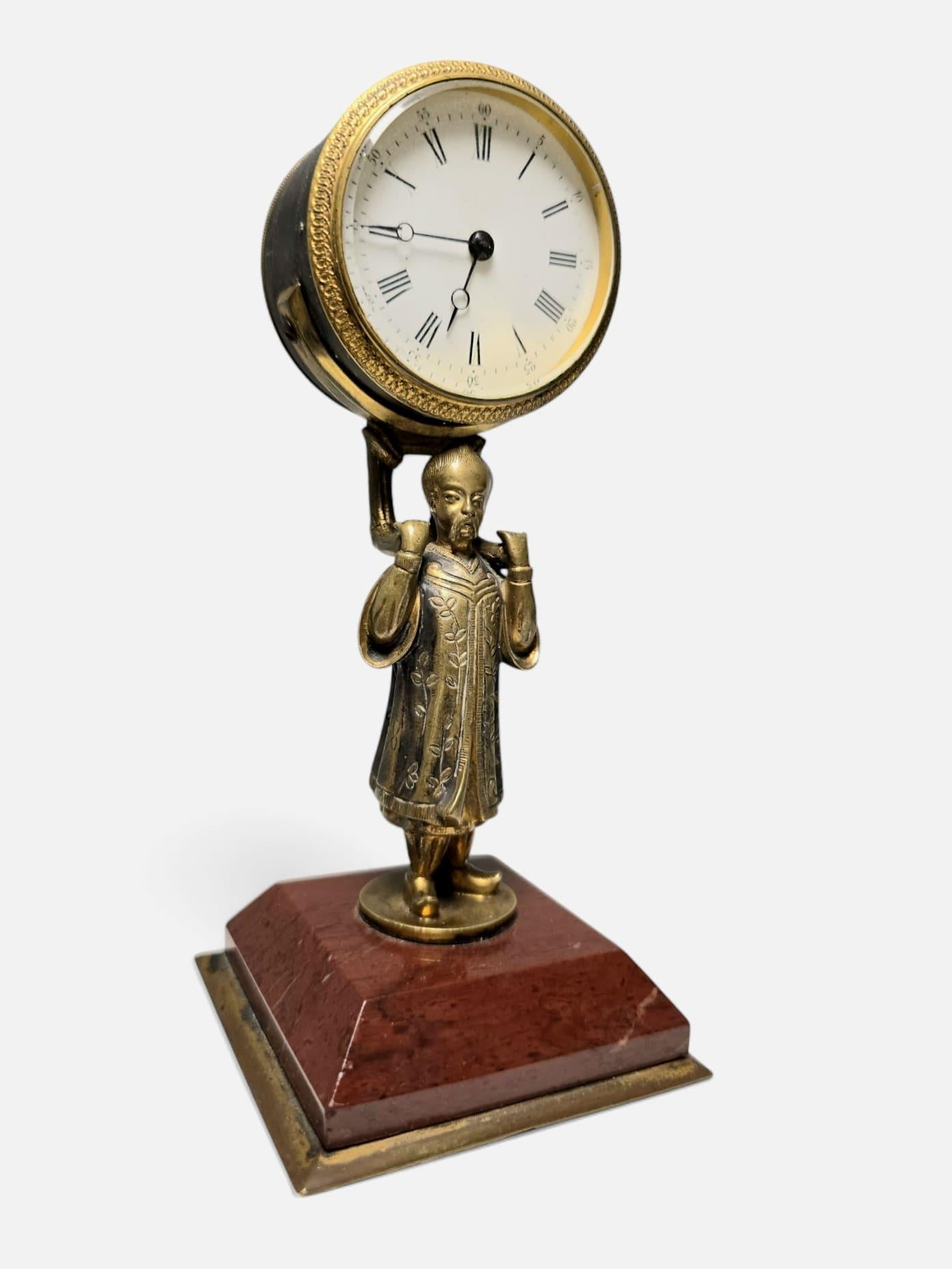 Small Chinese Clock from 1900 For Sale 4