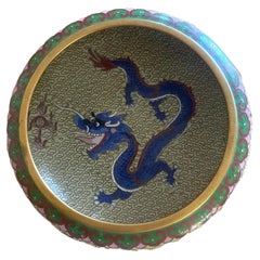 Small Chinese Cloisonne Enamel  Dragon Decorative Bowl
