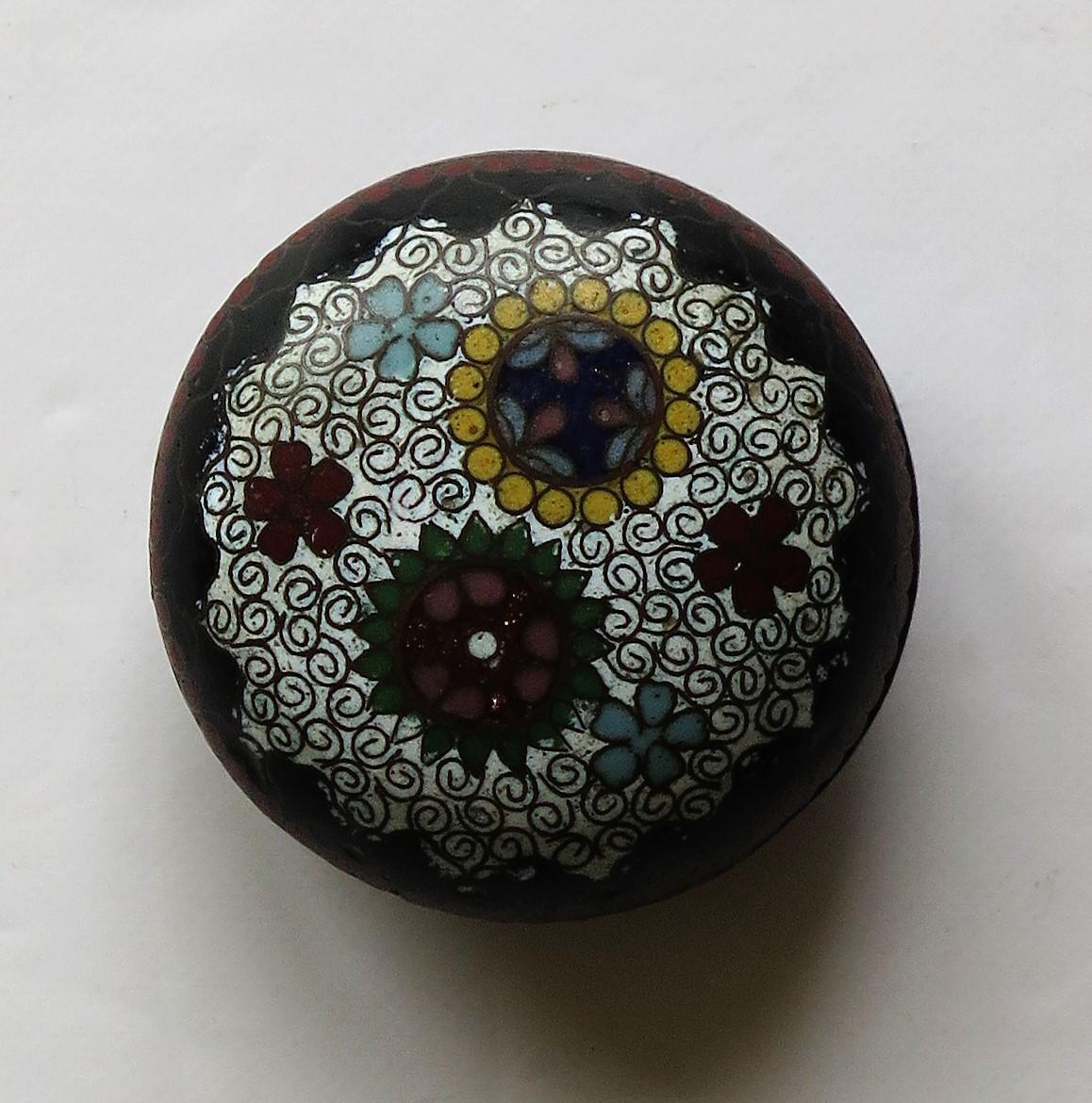 Small Chinese Cloisonné Lidded Box, Qing Dynasty, 19th Century 5